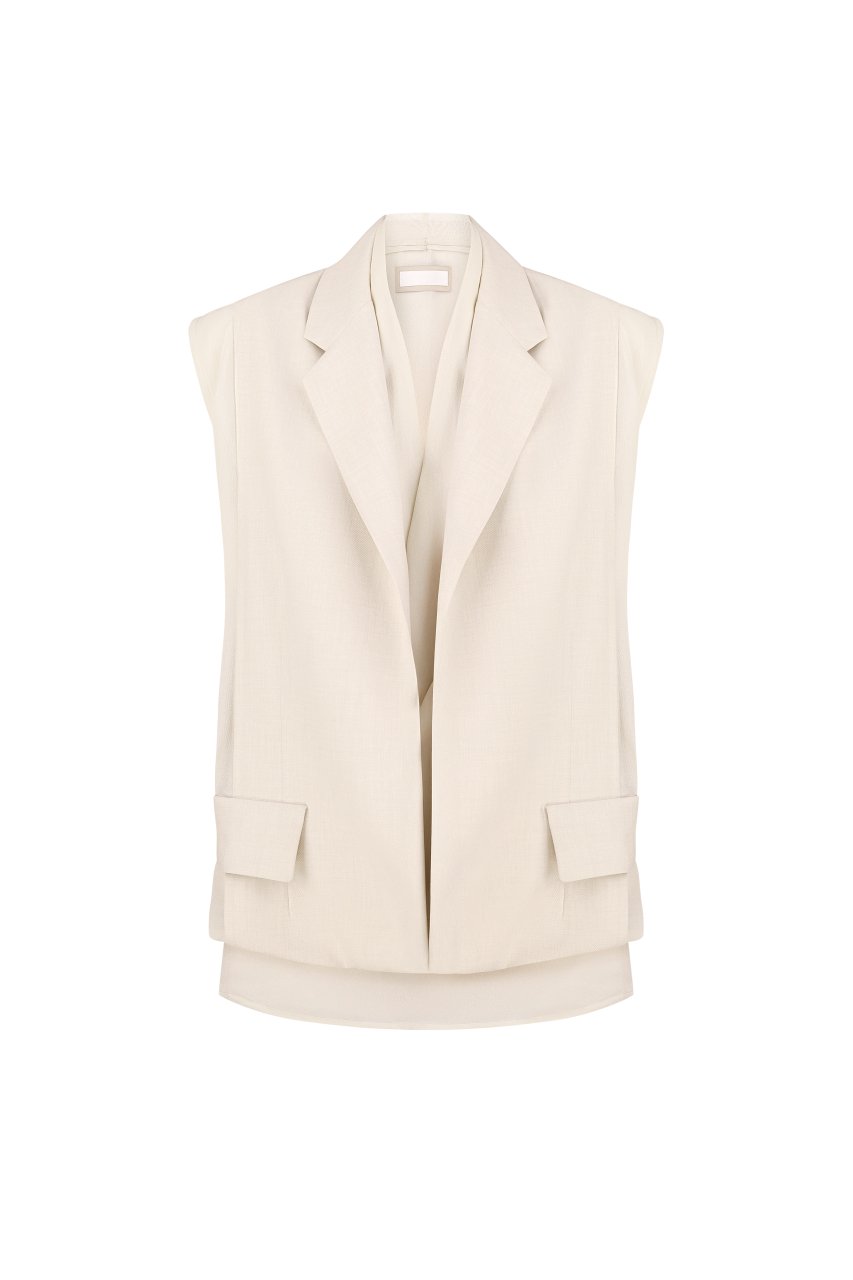 LAYERED TUCKED-HEM JACKET