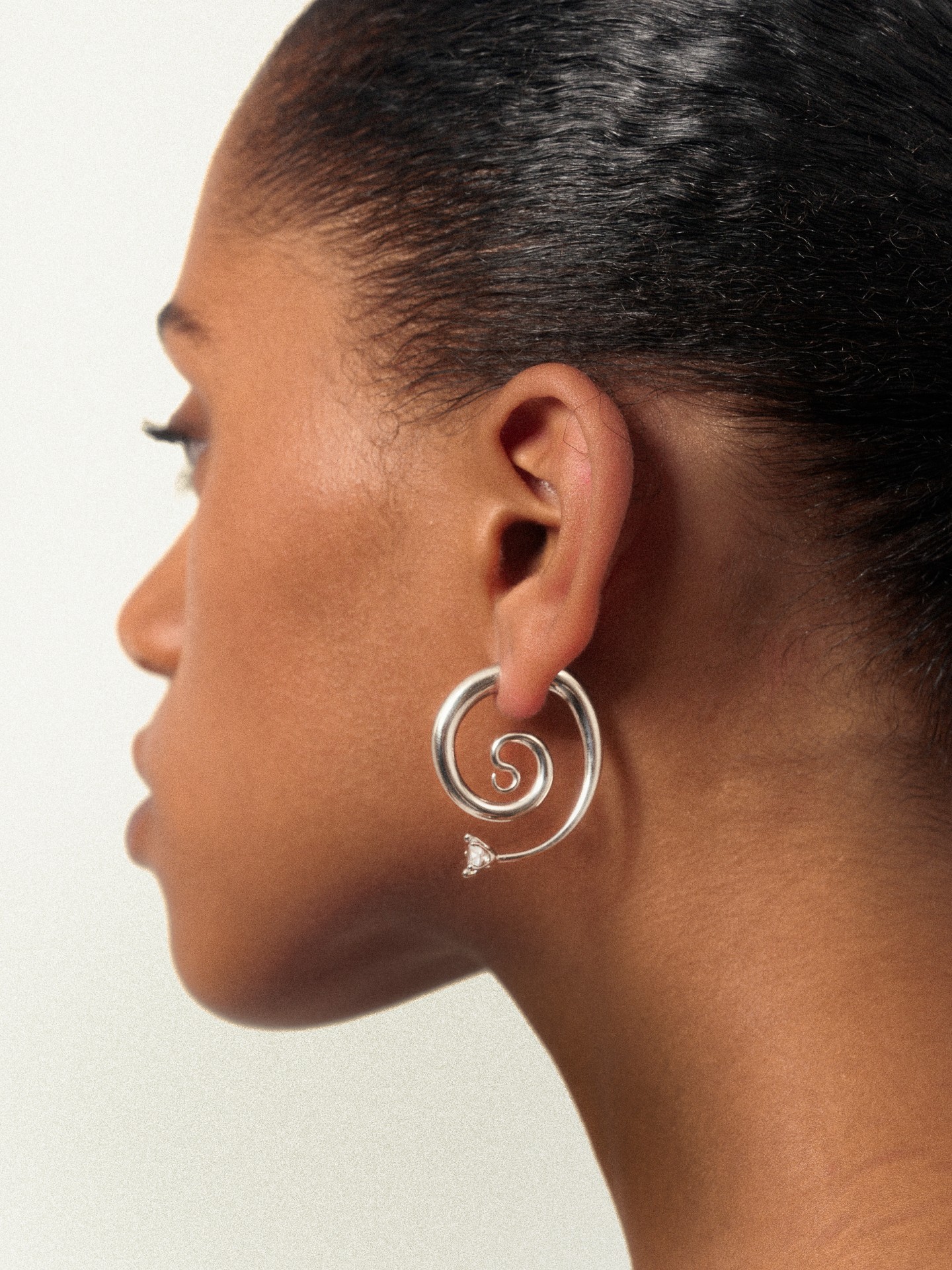 DIAMANTI SERPENT HOOPS IN SILVER