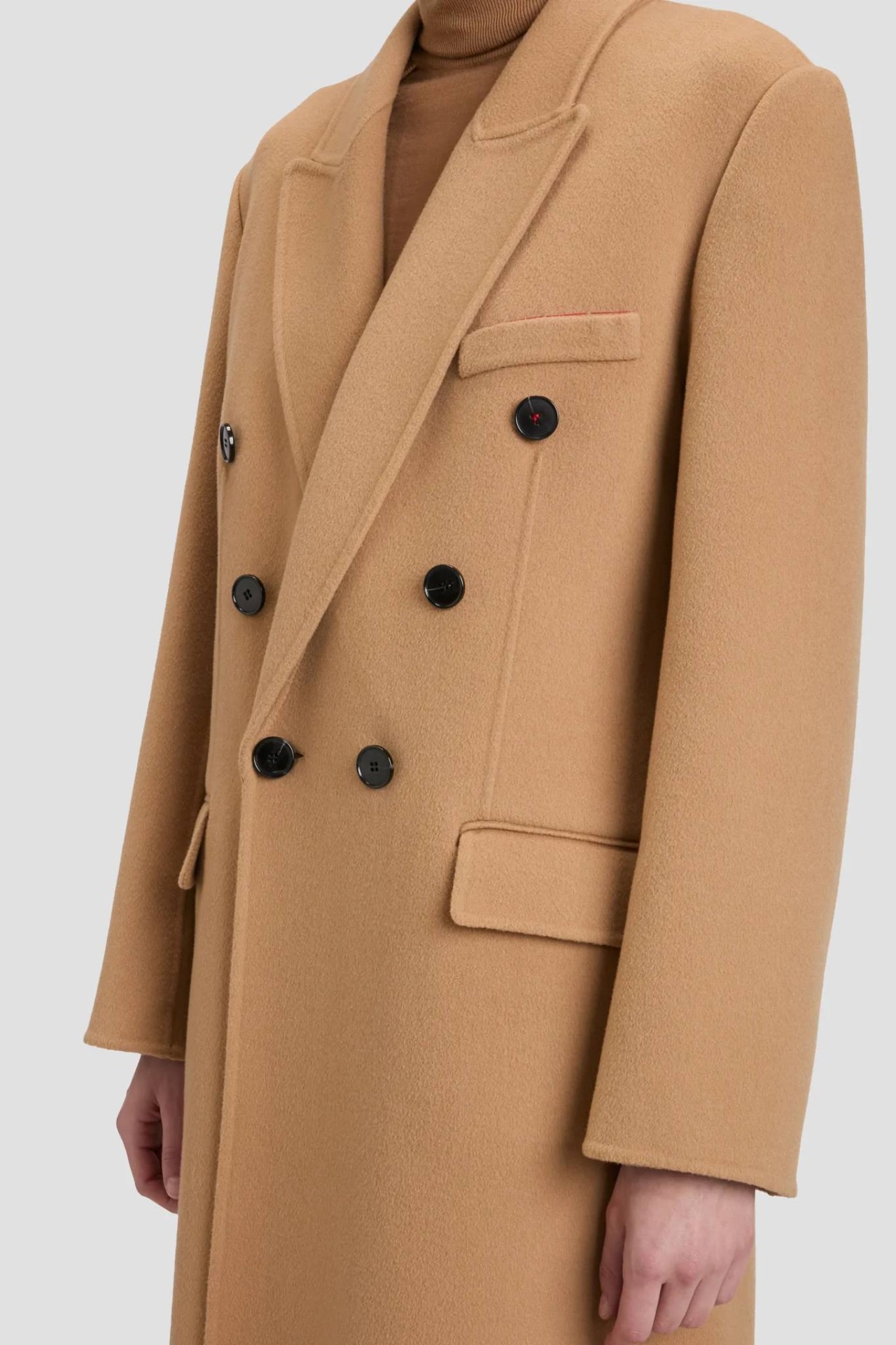 DOUBLE FACED OVERCOAT IN CAMEL
