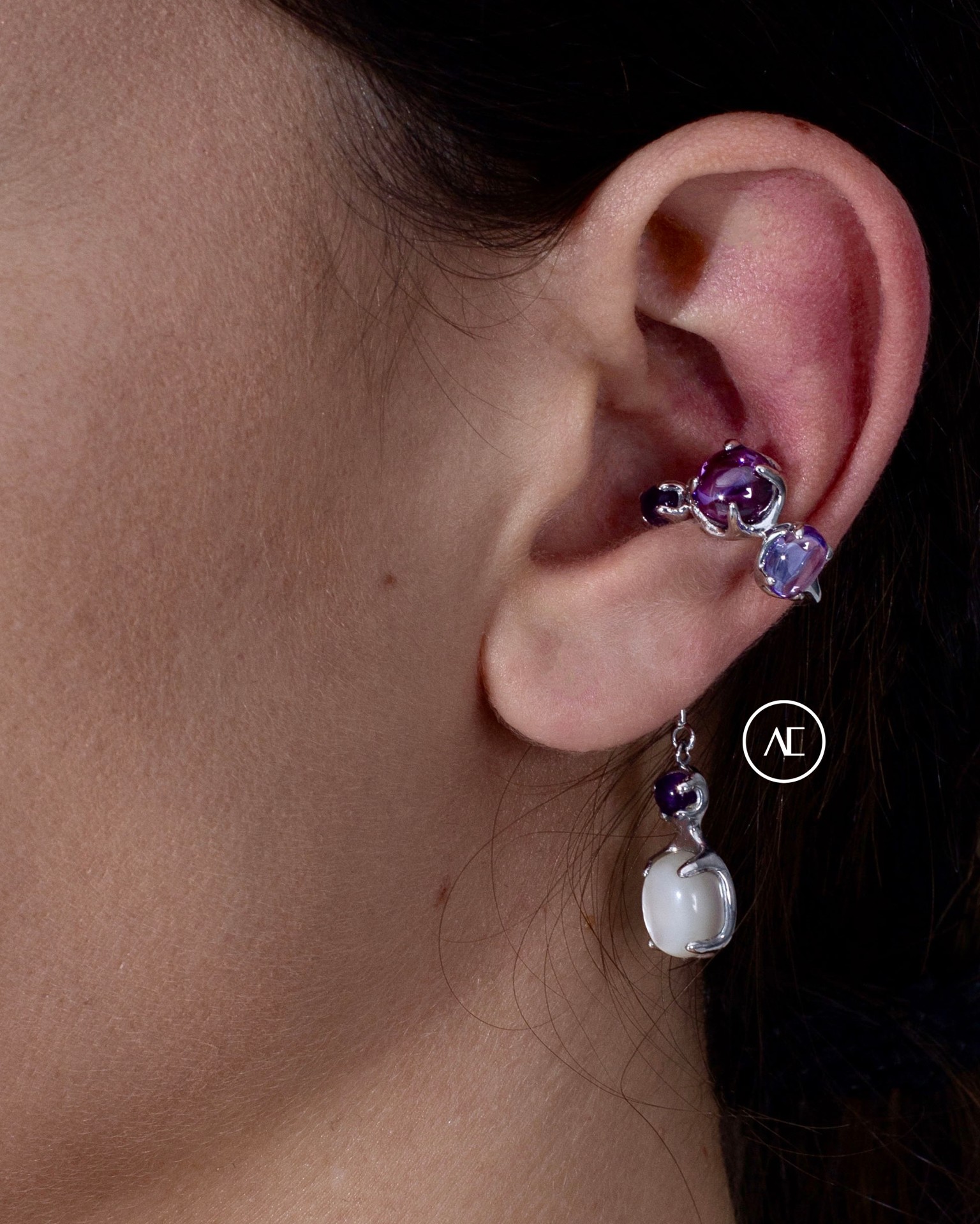 DRIP PUNK EAR CUFF IN SILVER