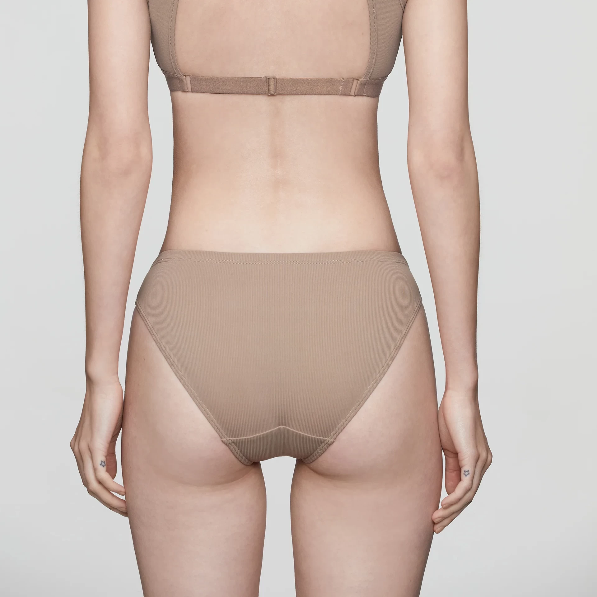 ECO MID-WAIST BRIEFS, LIGHT BROWN