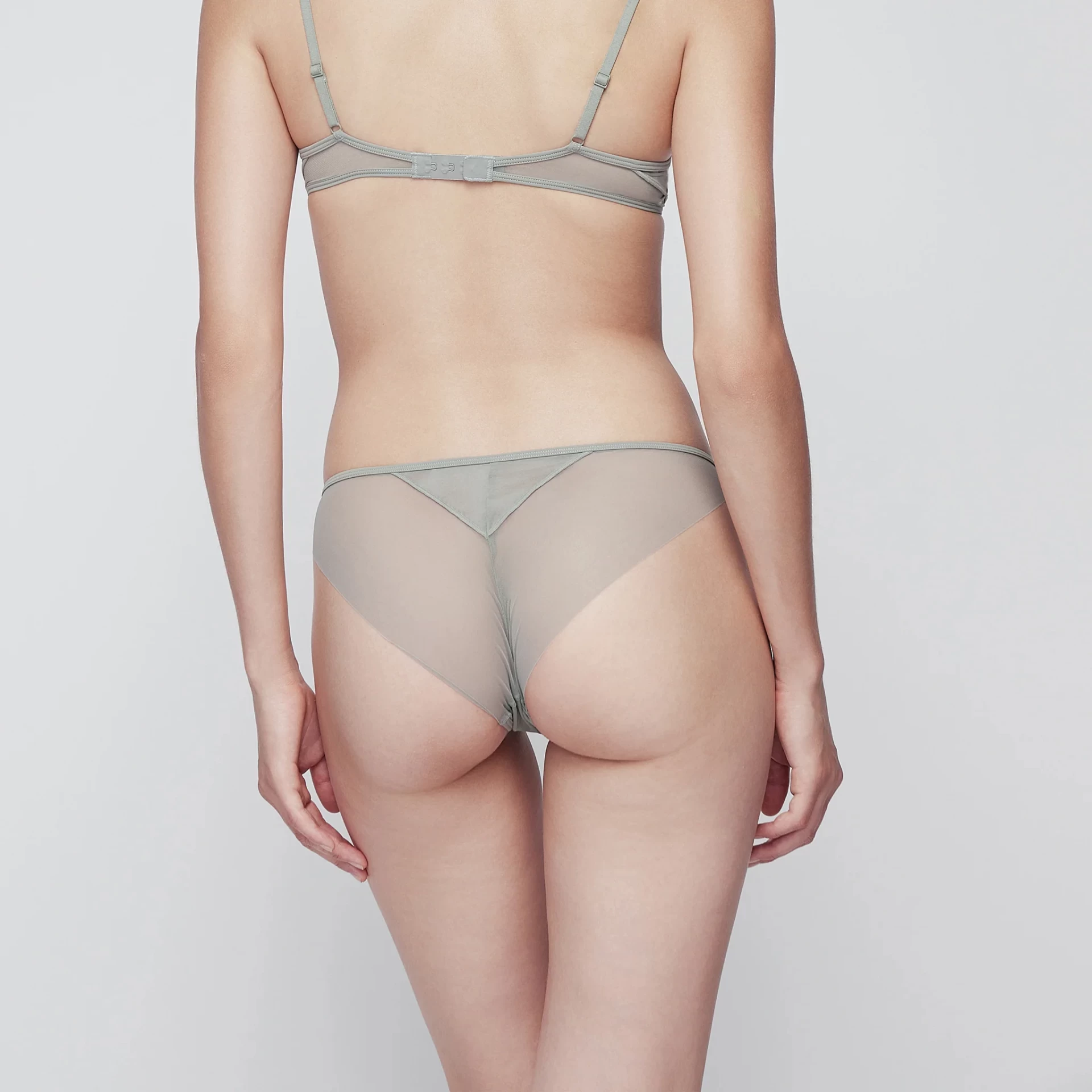 ELASTIC MESH OVERLAY MID-WAIST BRIEF, GREY BLUE