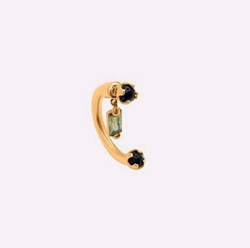 FANTASY GREEN CHARM SINGLE EARRING IN GOLD