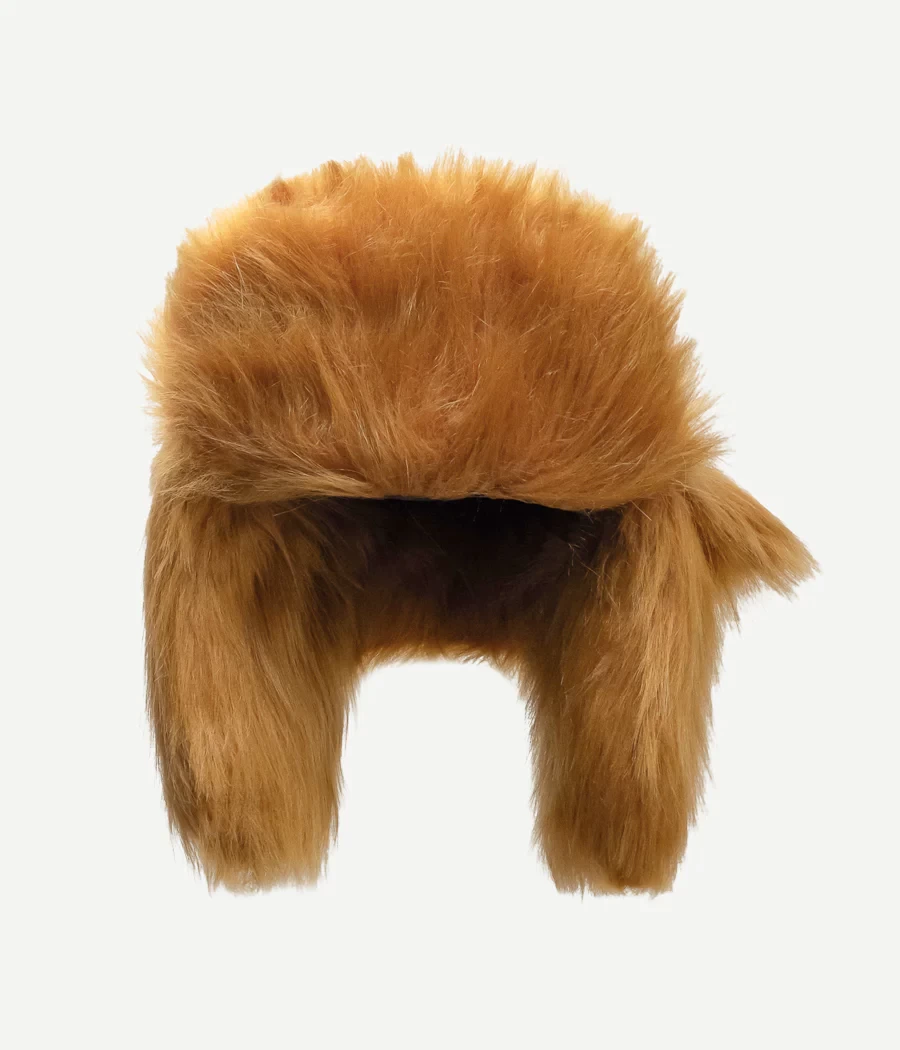 FAUX-FUR AVIATOR HAT IN GINGER