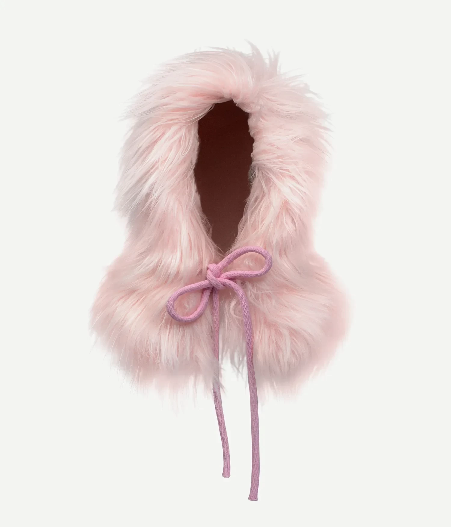 FAUX-FUR BONNET HAT IN PINK