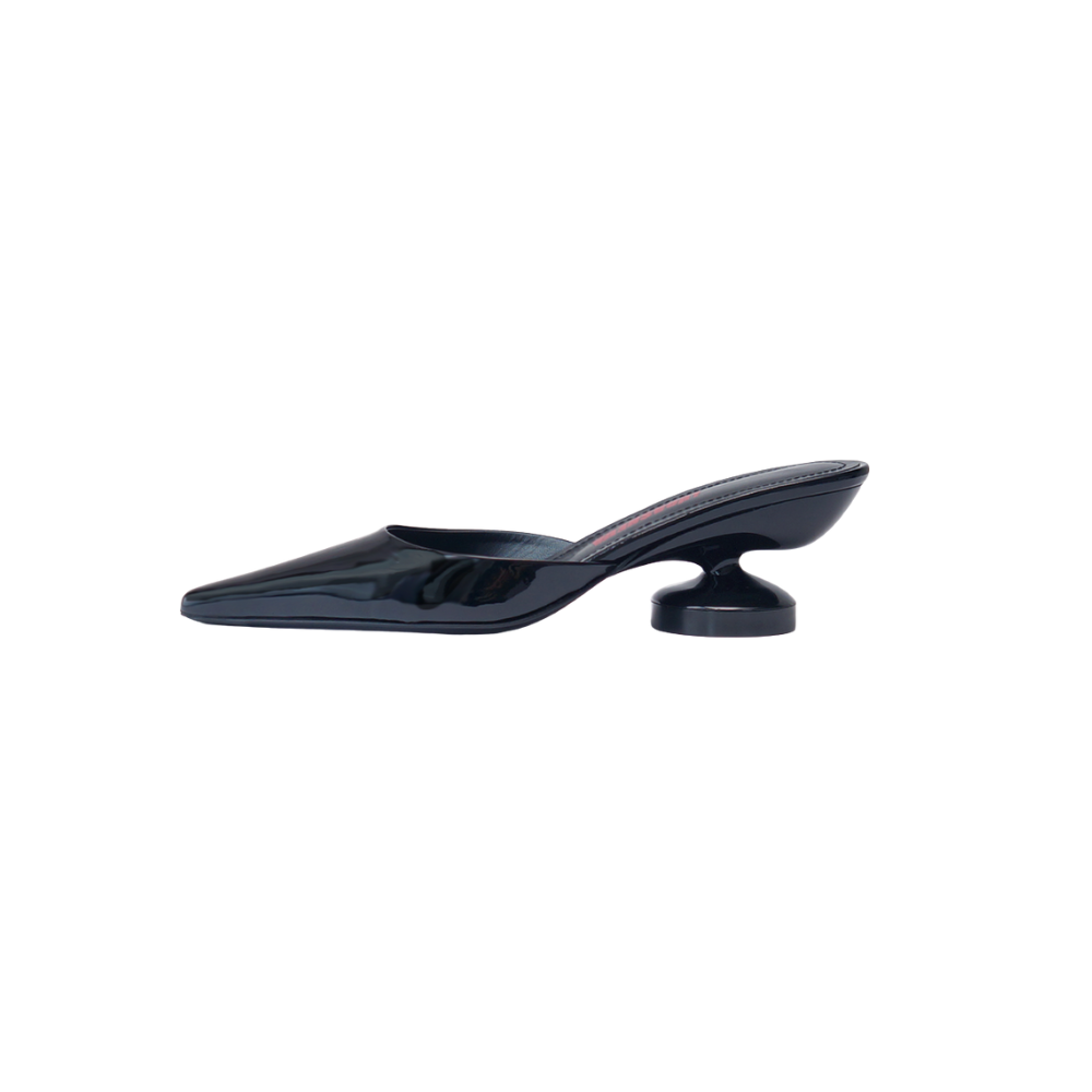 GIORGIA MULES IN BLACK PATENT LEATHER