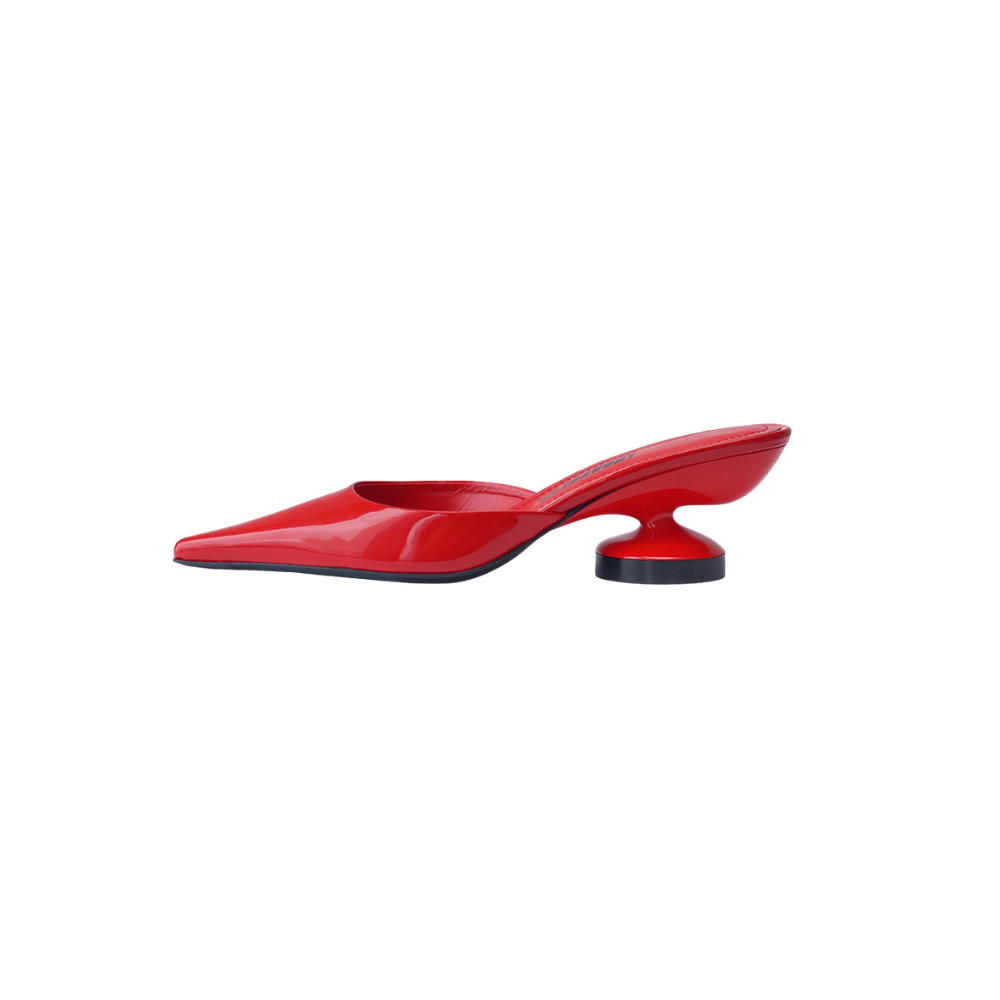 GIORGIA MULES IN RED PATENT
LEATHER