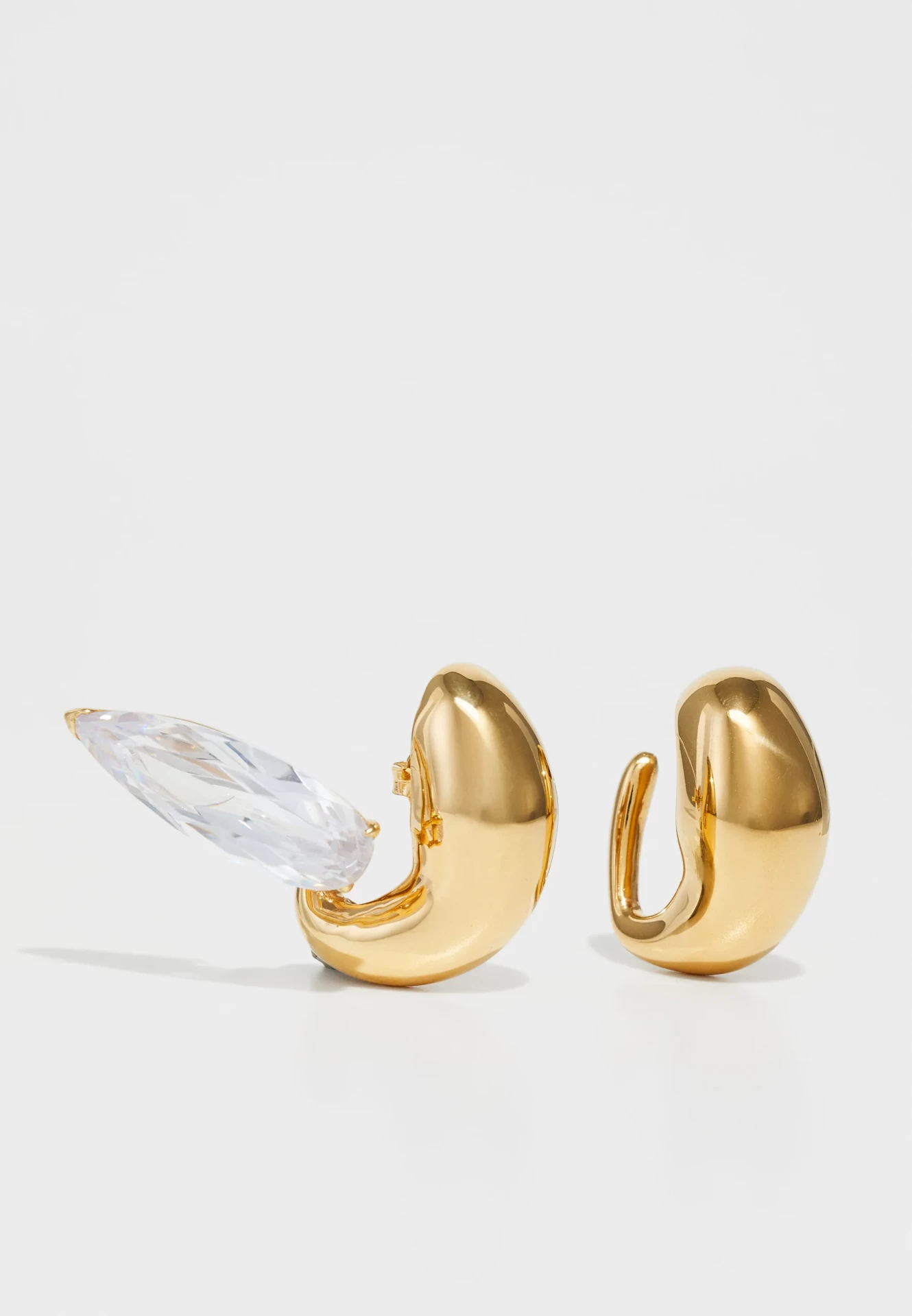 GOLD CLEAR BLOWN SHARP ALIEN EAR SET