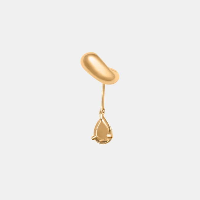 HARD ALIEN DROP EAR CUFF IN GOLD