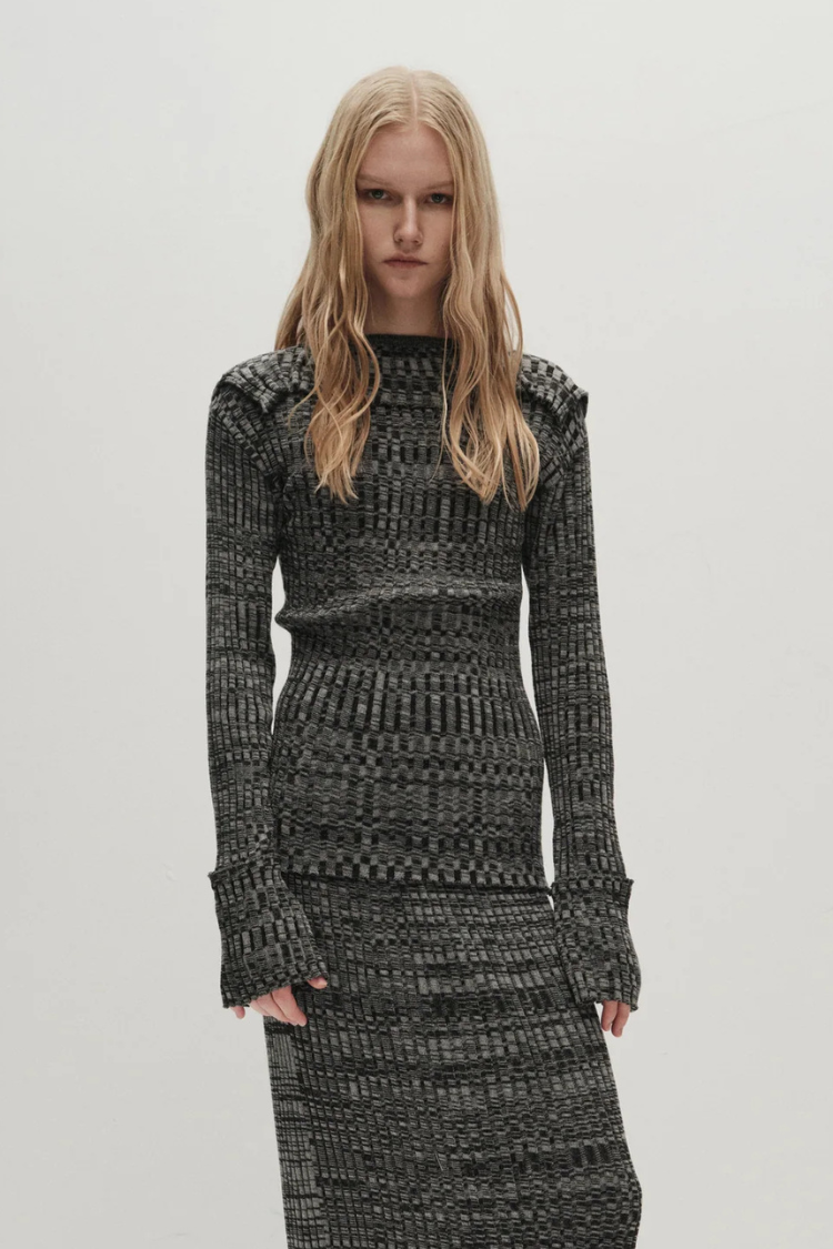 JULIET KNIT TOP IN GREY