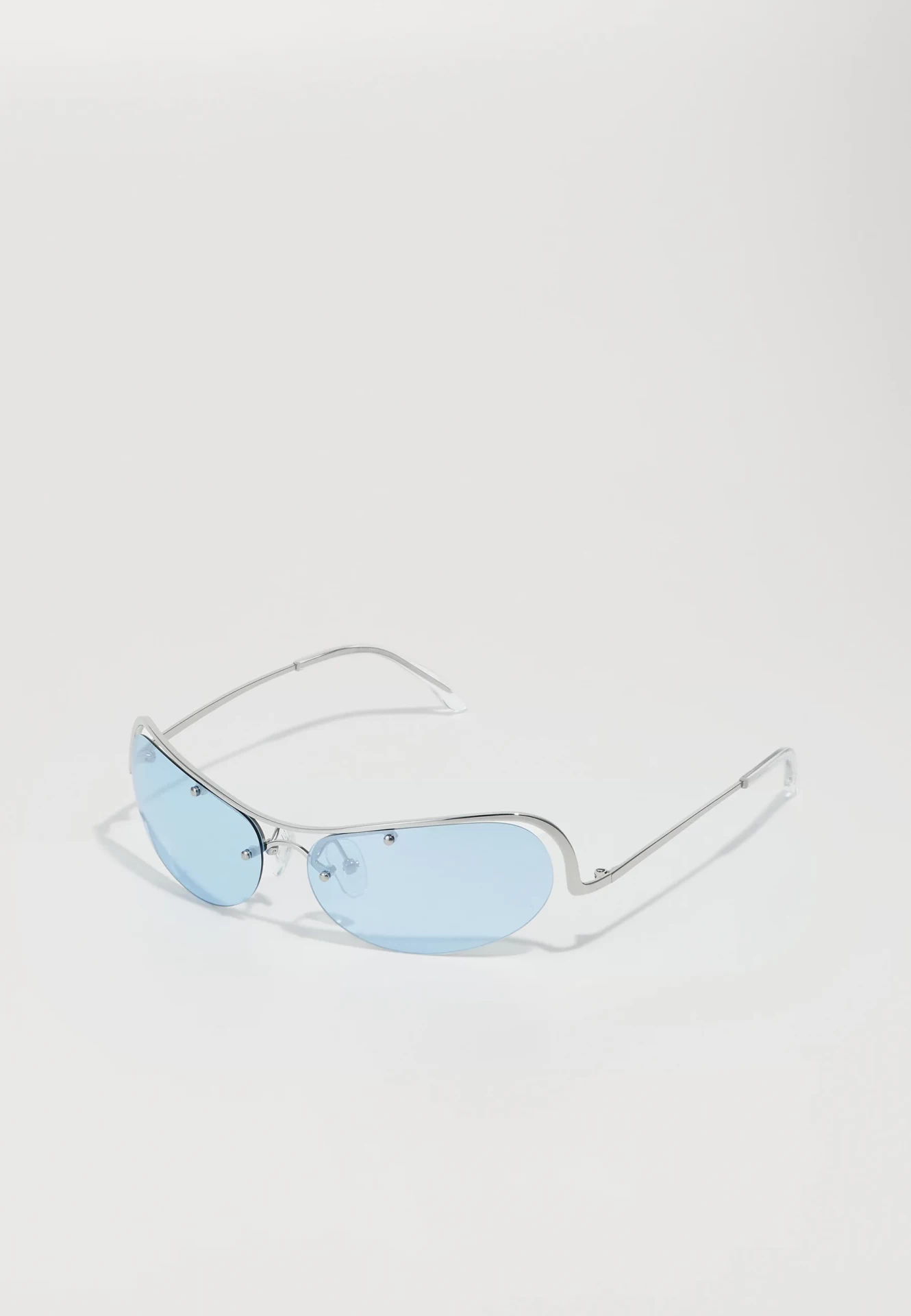 LANA SUNGLASSES IN SILVER LIGHT BLUE