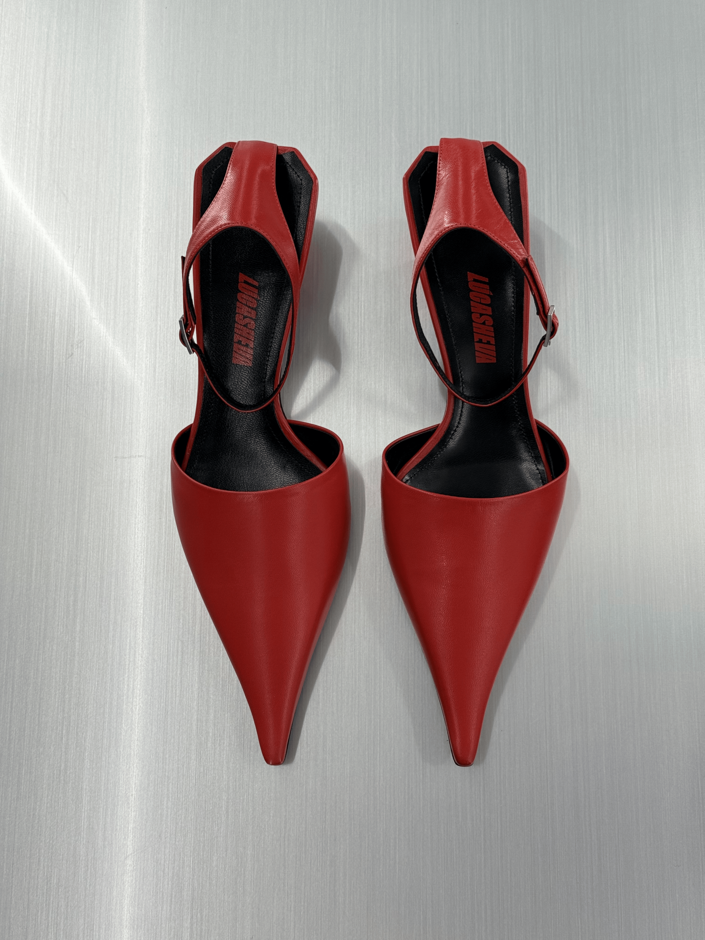 LILLY PUMPS IN RED NAPPA LEATHER