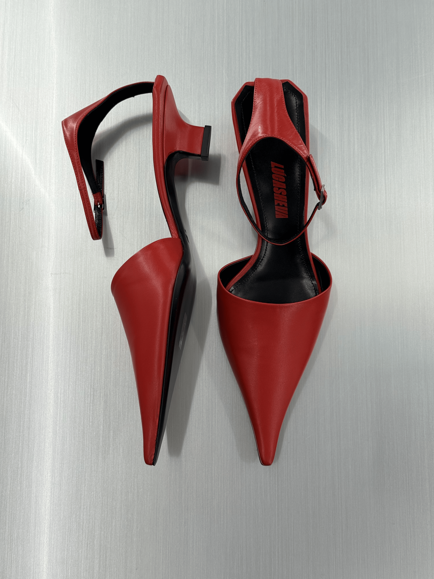 LILLY PUMPS IN RED NAPPA LEATHER