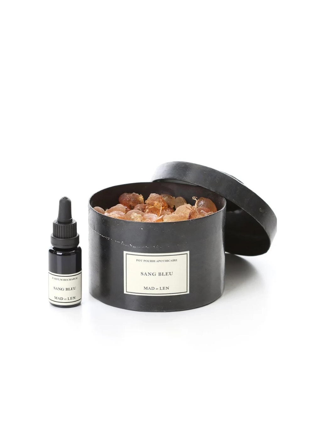 MINI FLAT POT POURRI GREEN+ AMBER (SANG BLEU) + 6 REFILLINGS