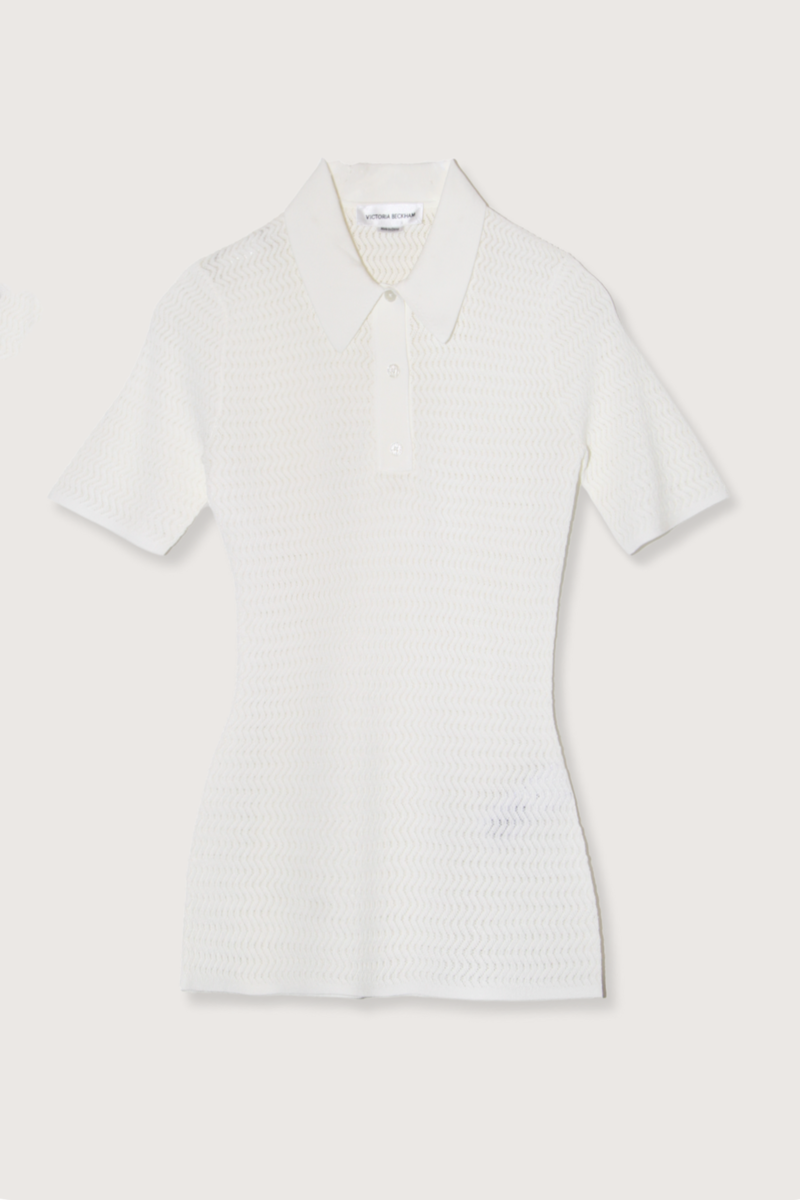 POLO KNIT TOP IN IVORY
