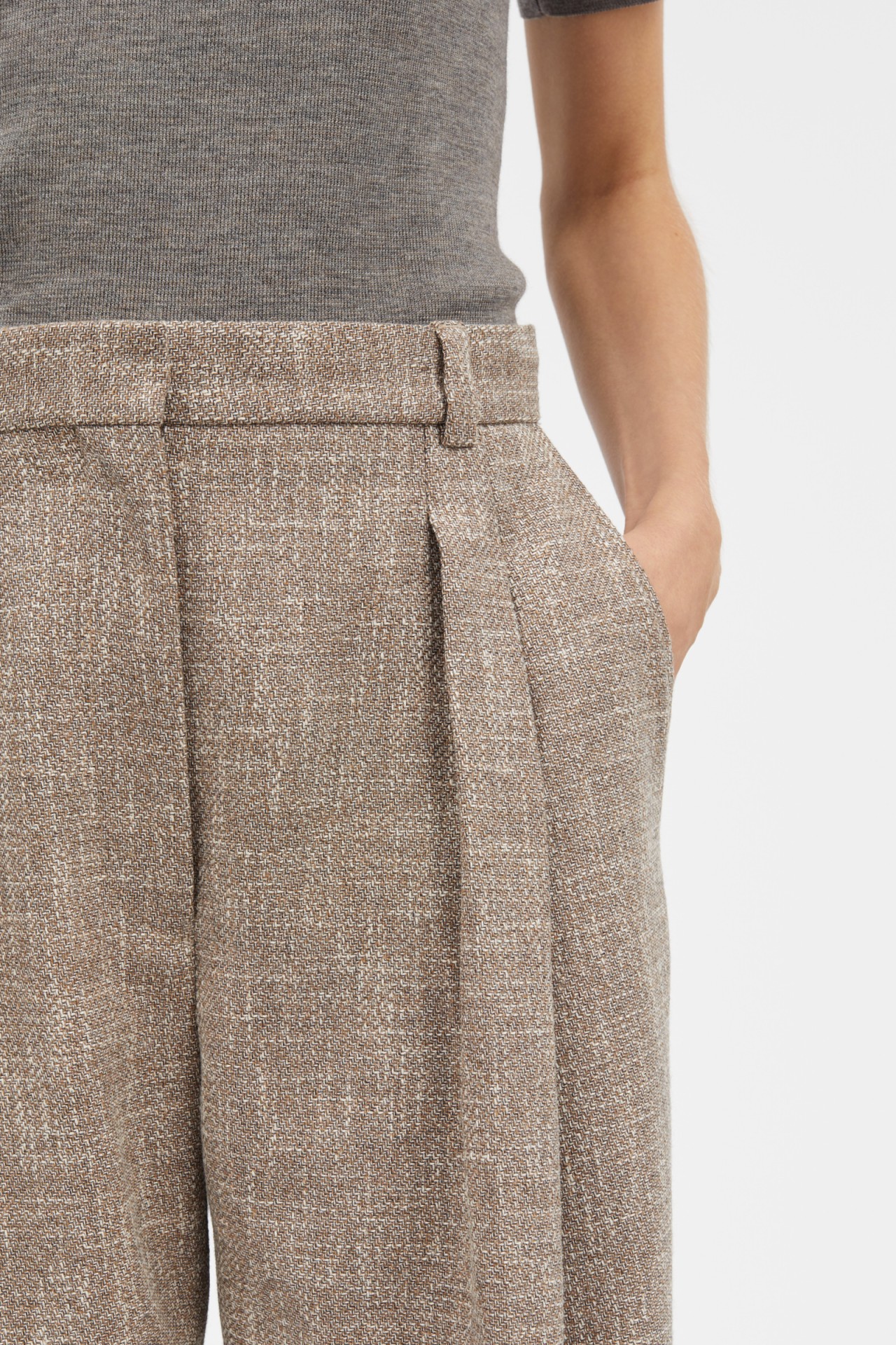 PORTLYN TROUSERS IN CINNAMON MELANGE