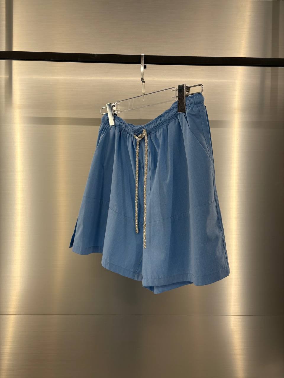 RECYCLED SHIRT-SHORTS IN BLUE