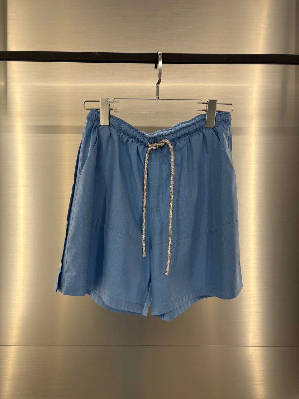 RECYCLED SHIRT-SHORTS IN BLUE
