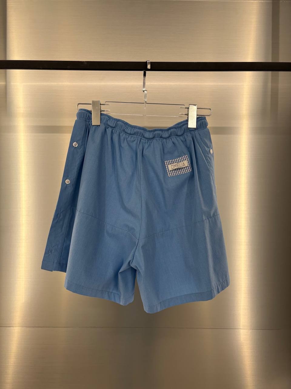 RECYCLED SHIRT-SHORTS IN BLUE