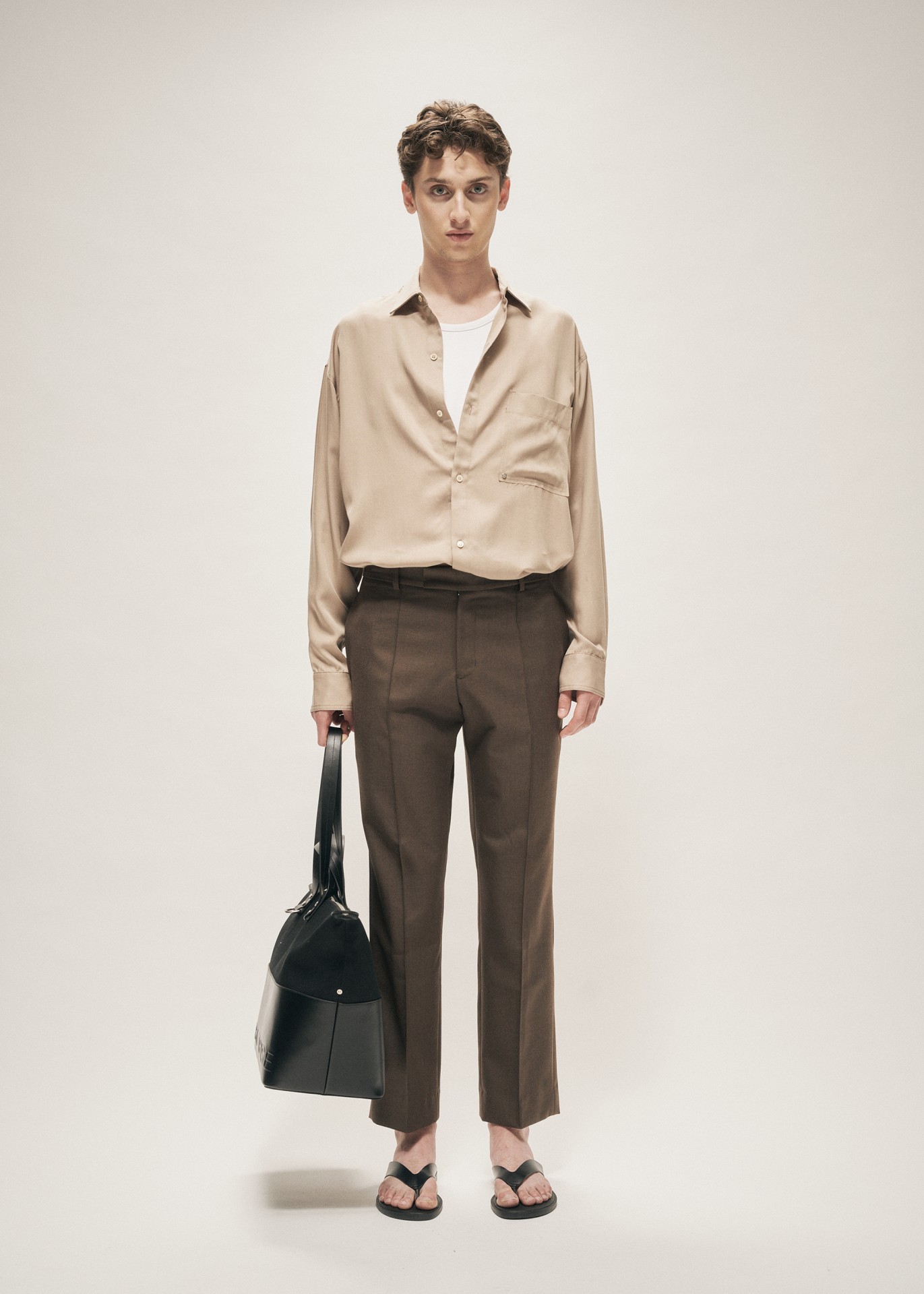 REGULAR FIT WOOL TROUSERS TAUPE