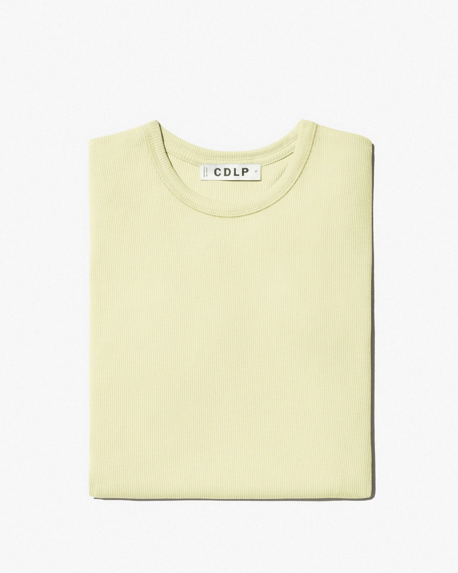 WOMEN RIB T-SHIRT IN LEMON GRASS