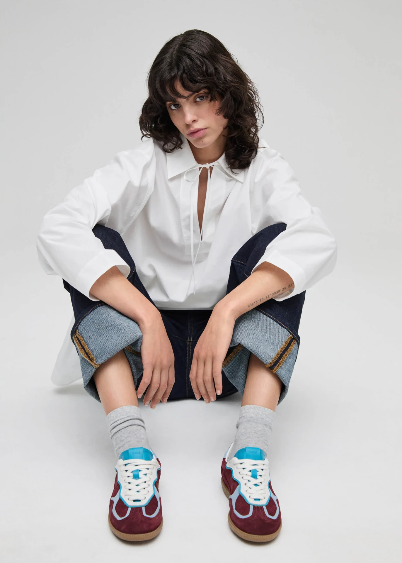 RIFE LEATHER SNEAKERS IN BURGUNDY
