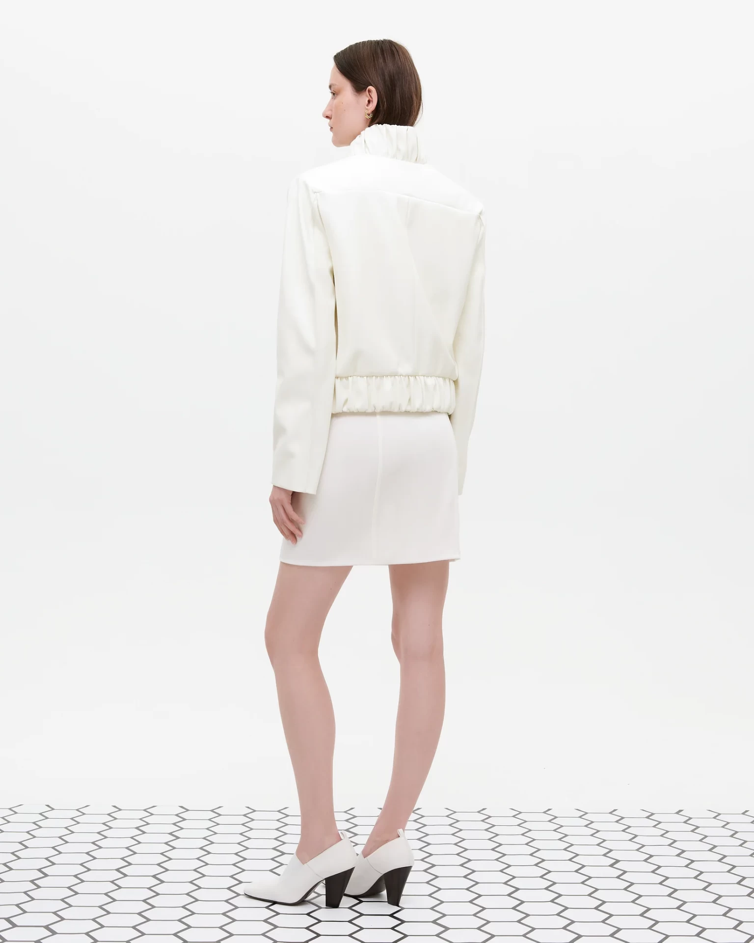 SQUARE BOMBER IN IVORY