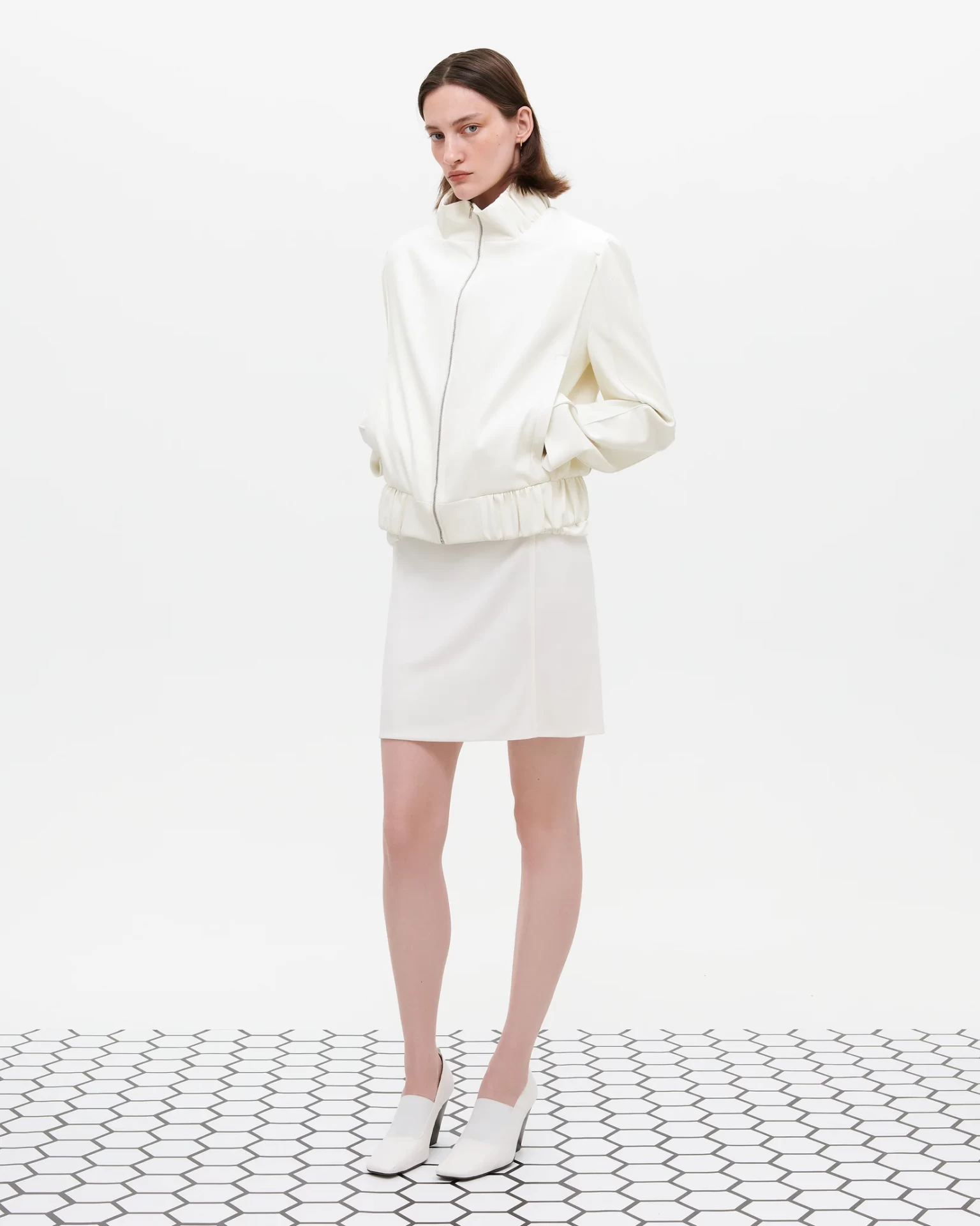 SQUARE BOMBER IN IVORY