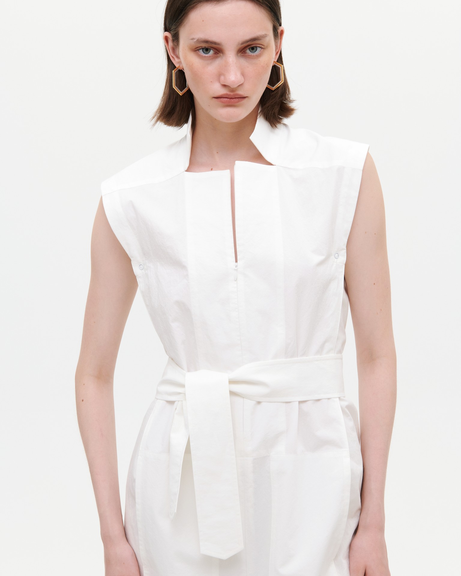 SQUARE JUMPSUIT IN IVORY