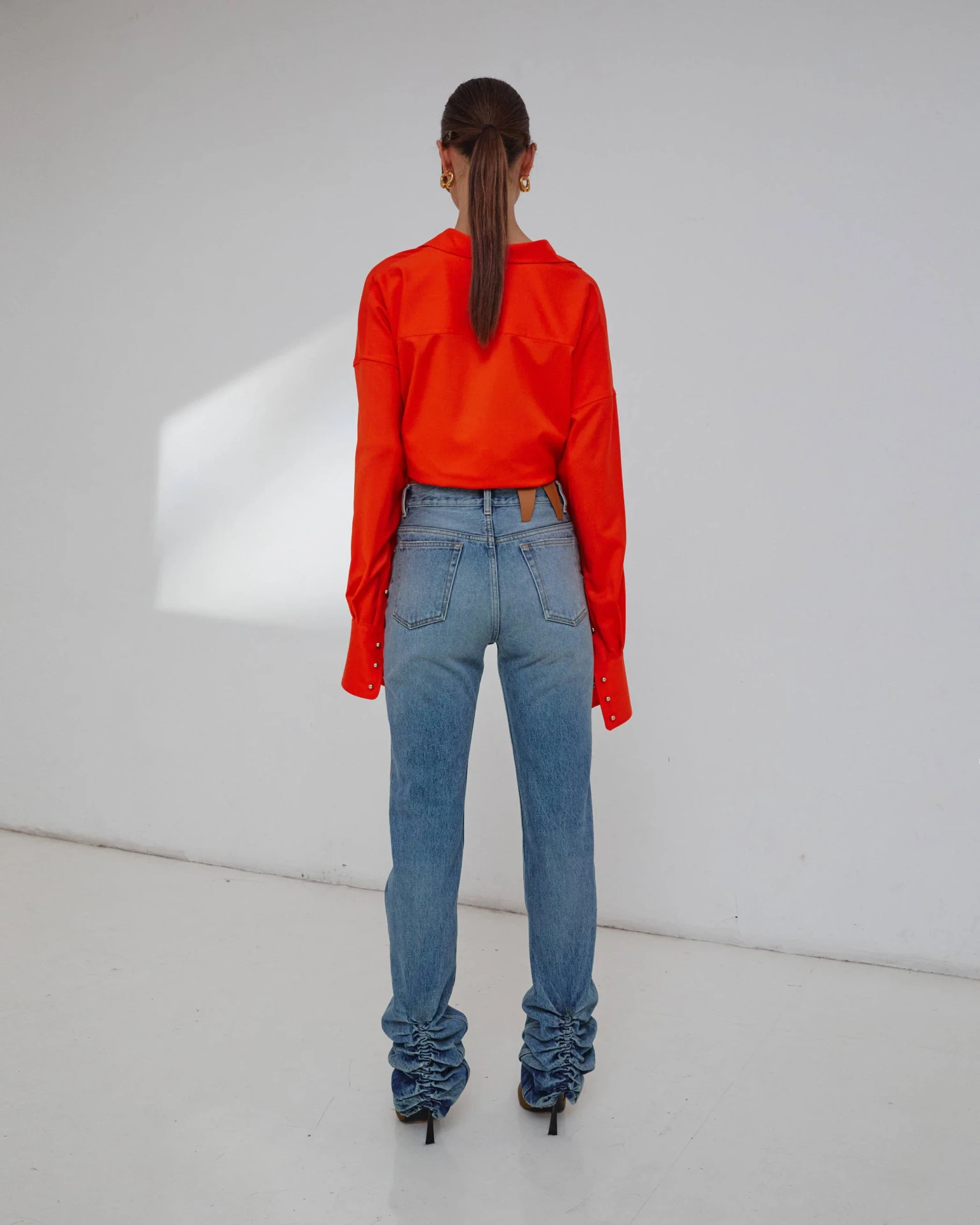 STRAIGHT LEG DENIM TROUSERS