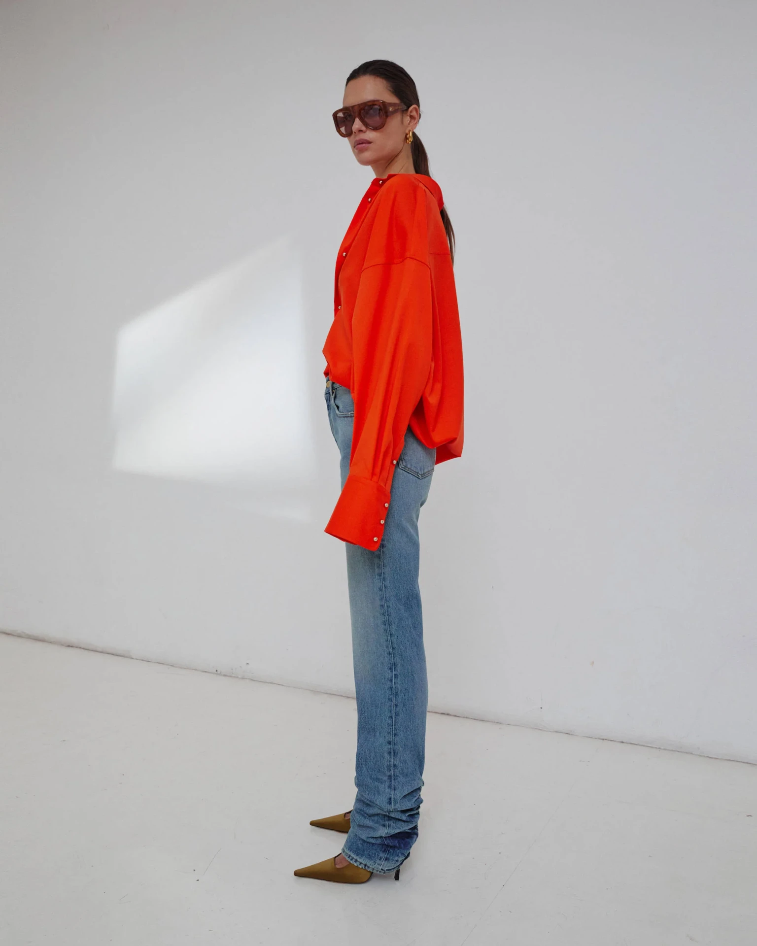 STRAIGHT LEG DENIM TROUSERS