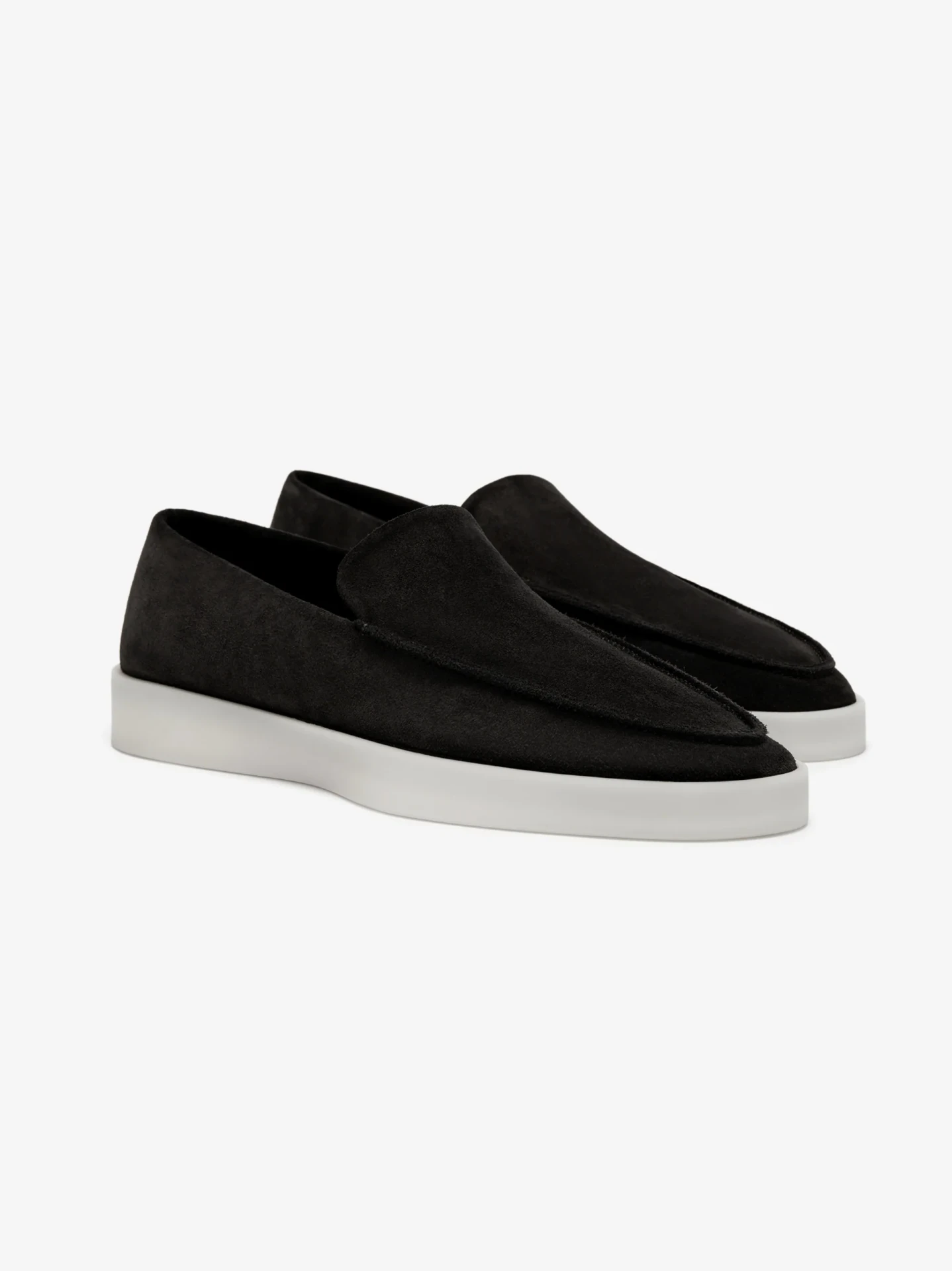 SUEDE LOAFERS IN BLACK