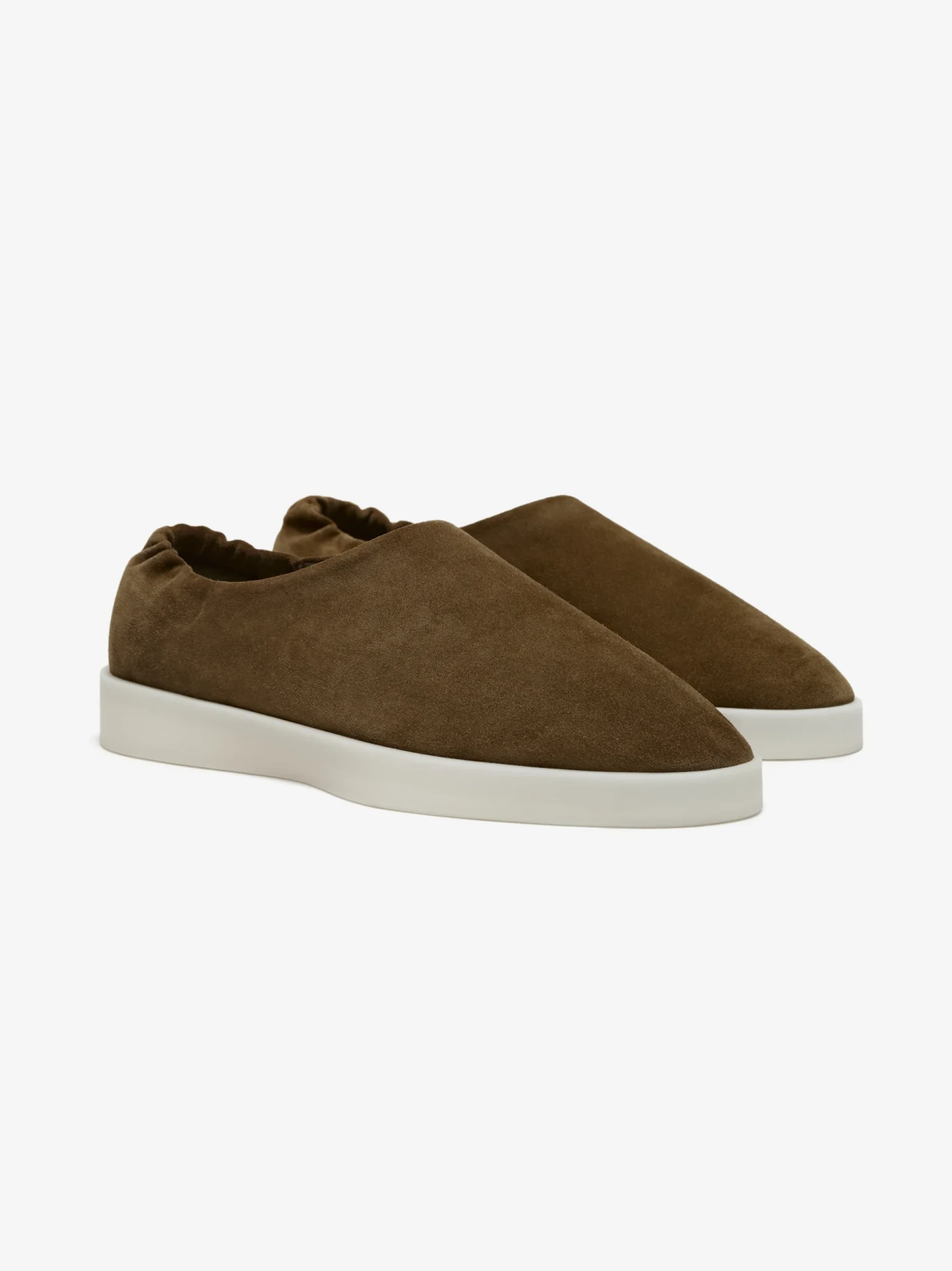 SUEDE MULES IN TAUPE