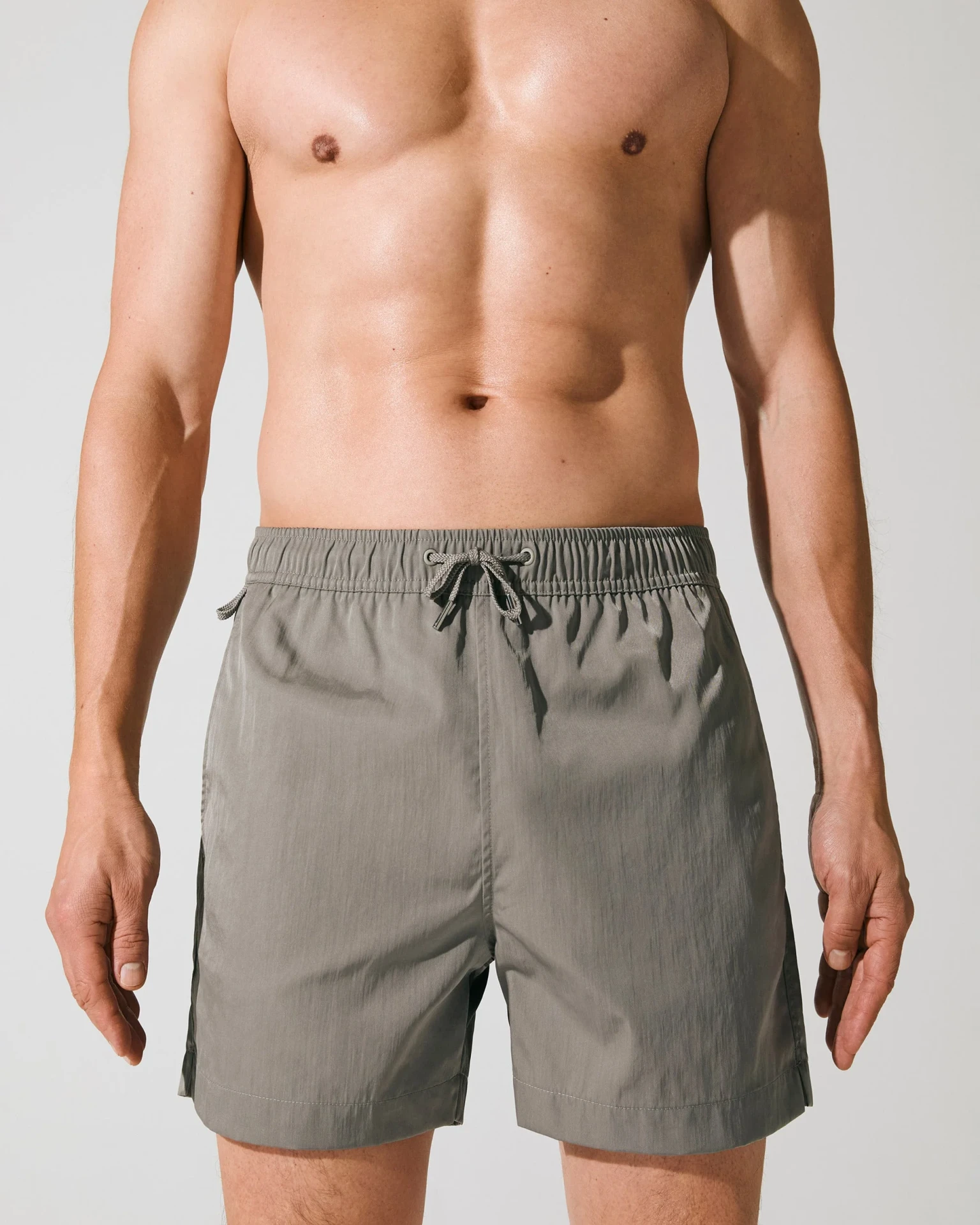 SWIM TRUNKS SATIN TWILL IN STEEL