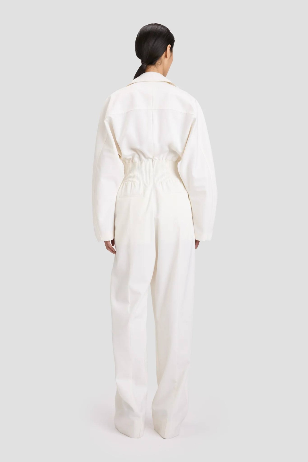 TAB DETAIL JUMPSUIT IN IVORY