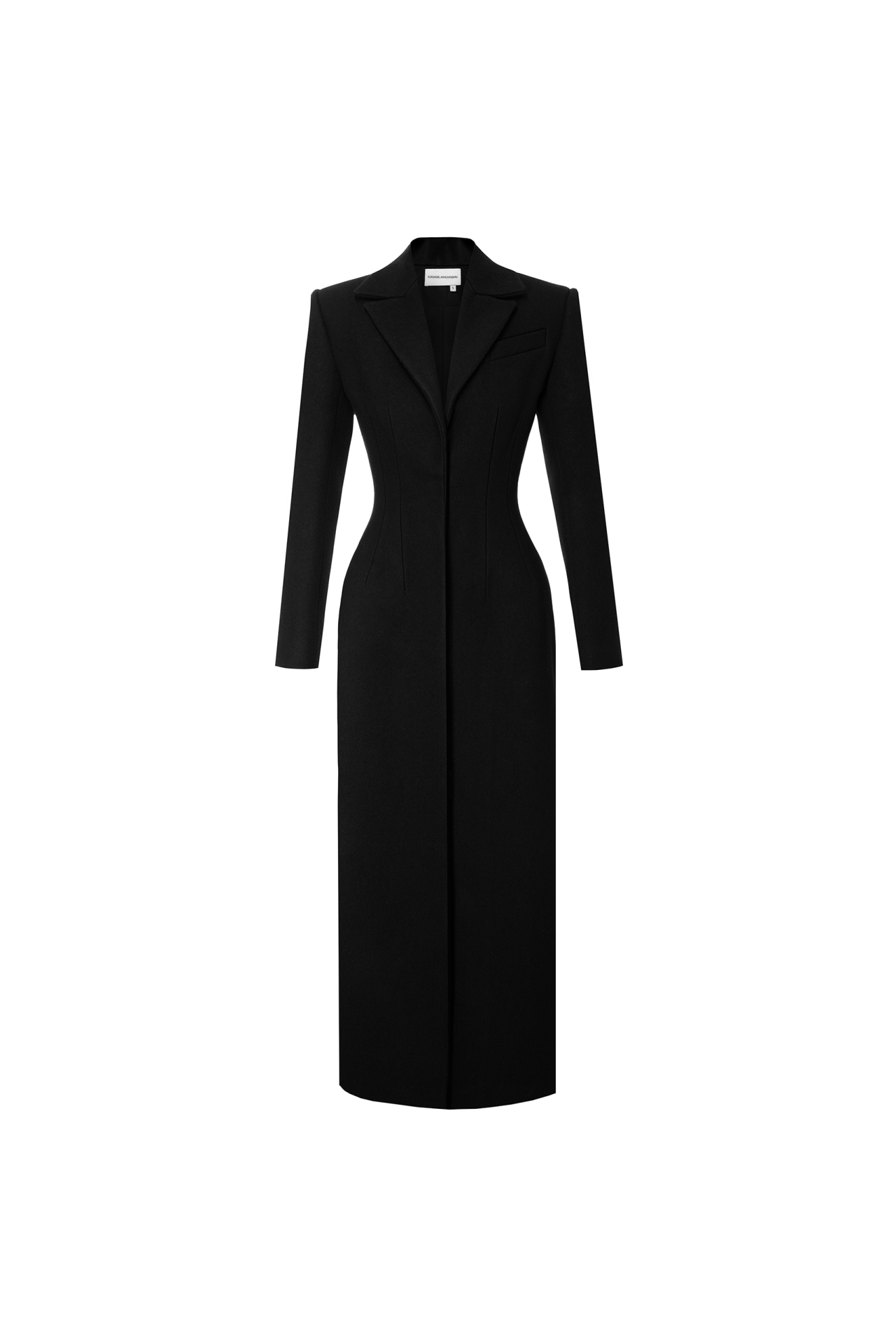 THE BAR COAT IN BLACK WOOL