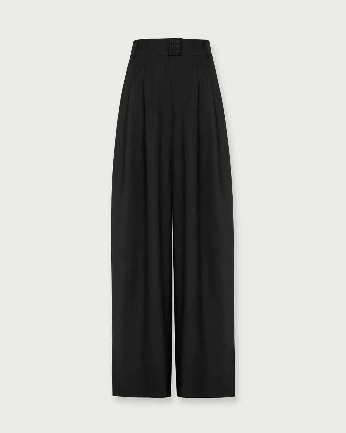WIDE TROUSERS WITH BRA CLOSURE IN BLACK