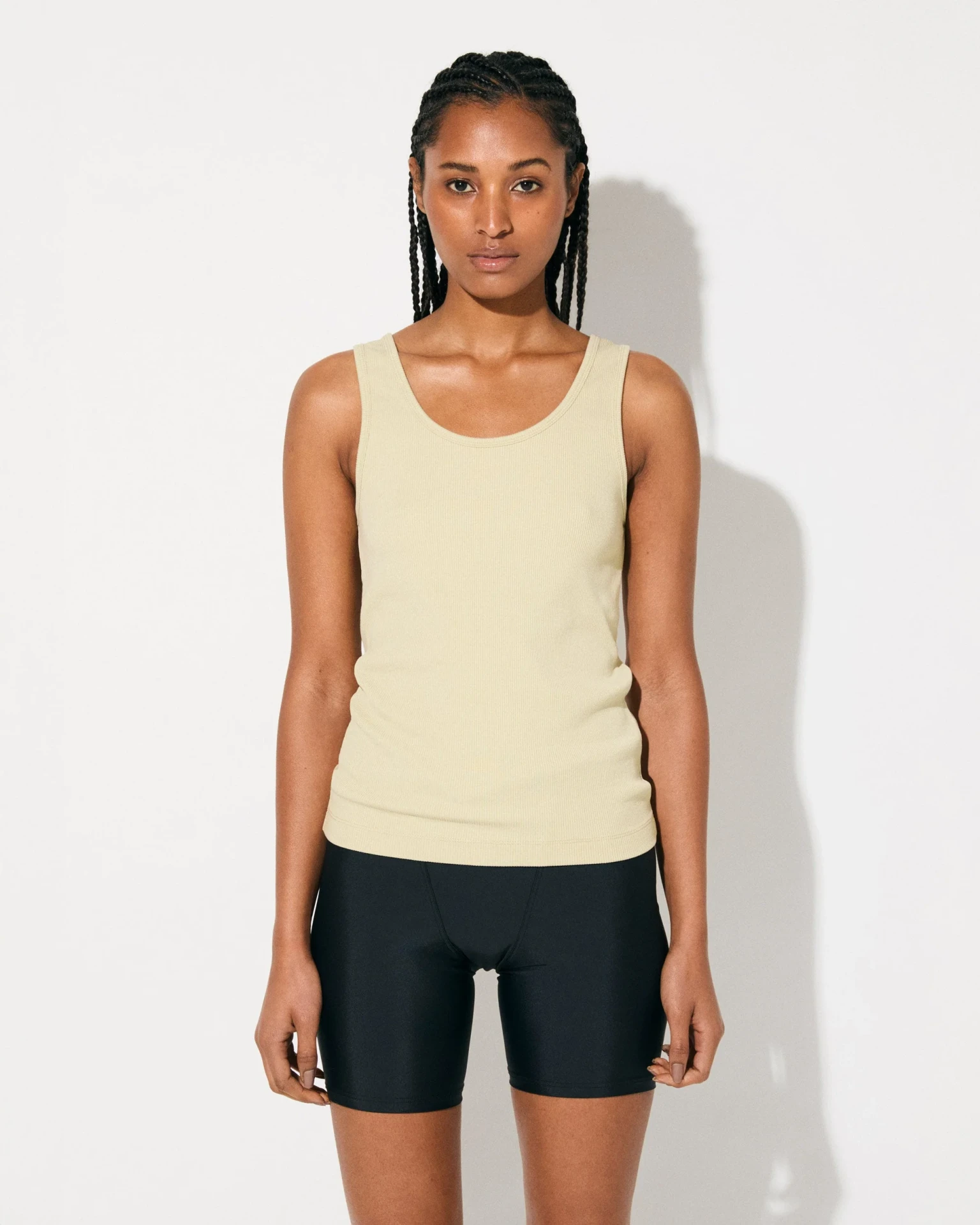 WOMEN RIB TANK TOP IN LEMON GRASS