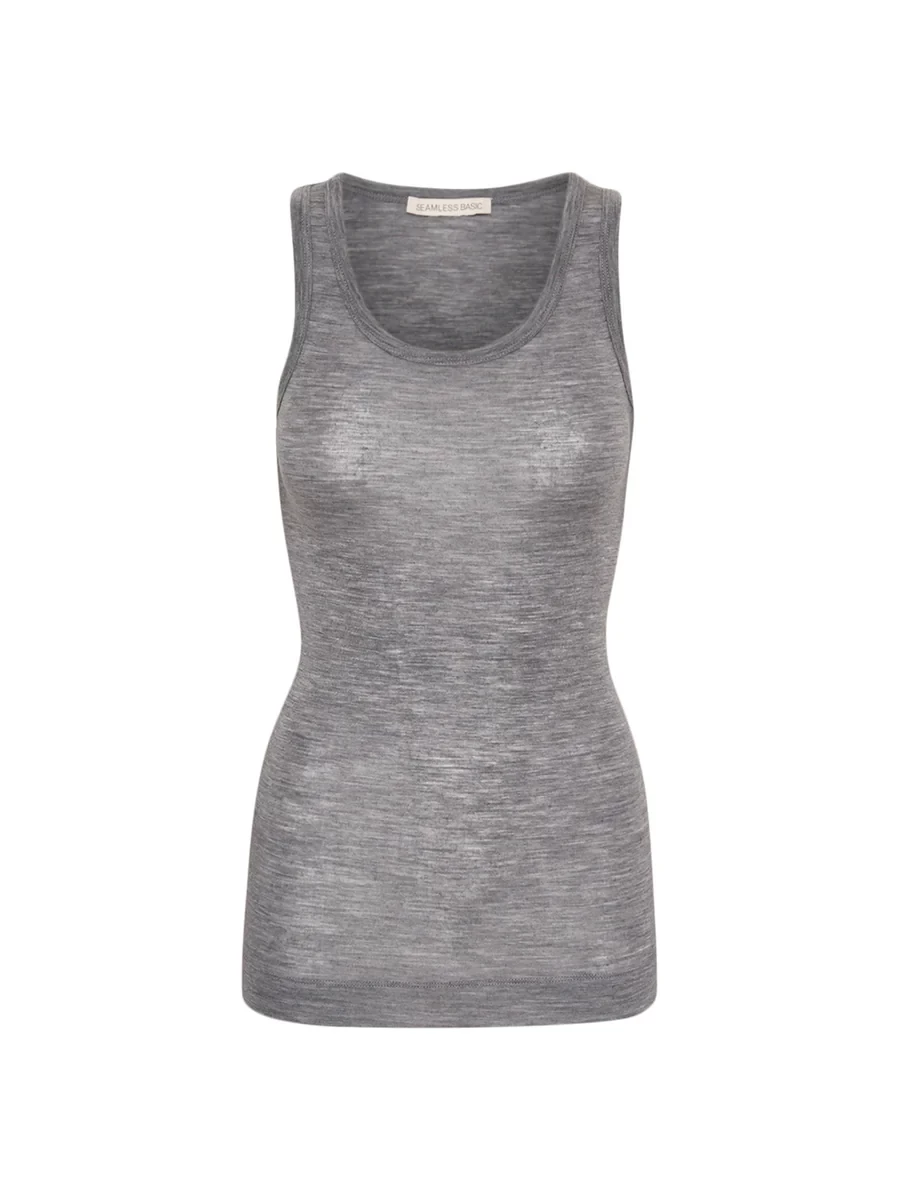 WOOLEN ISA TOP IN GREY MELANGE