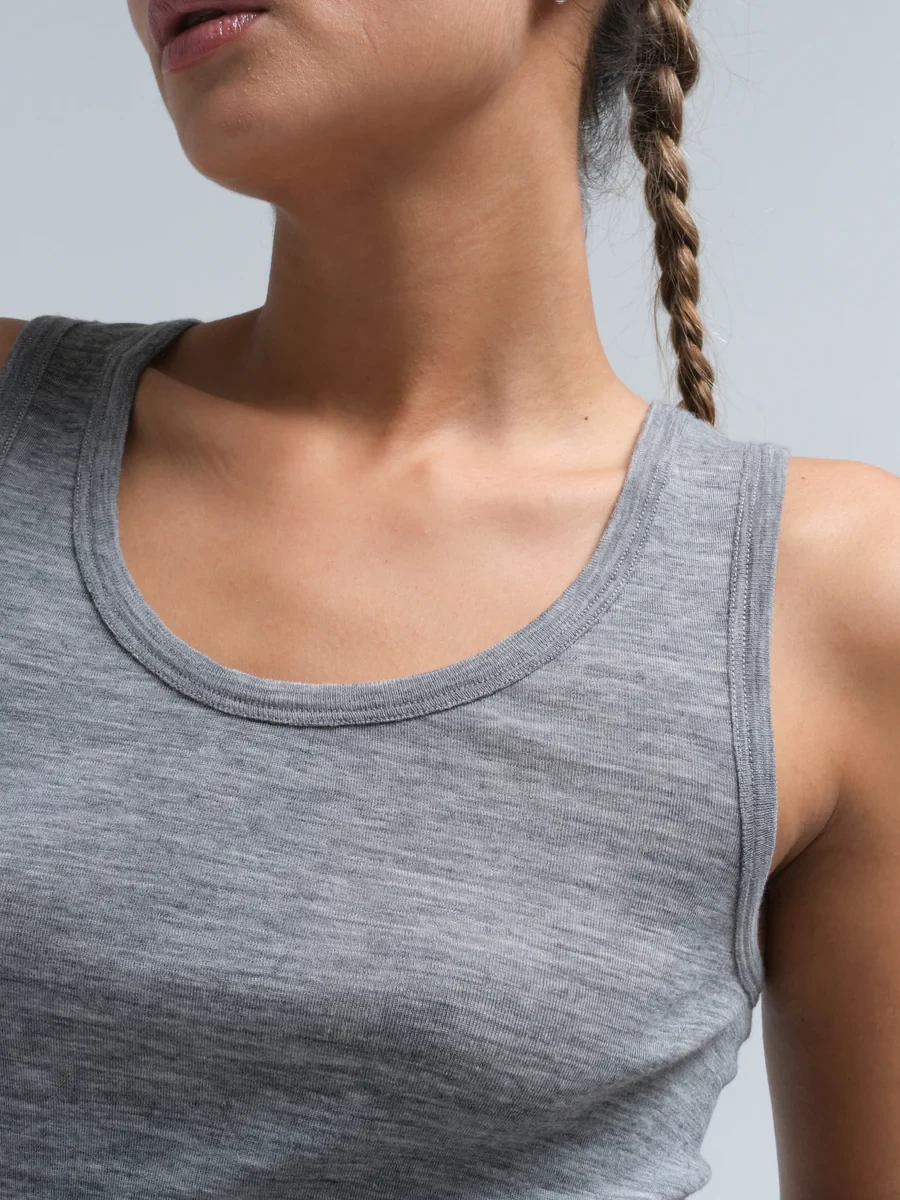 WOOLEN ISA TOP IN GREY MELANGE