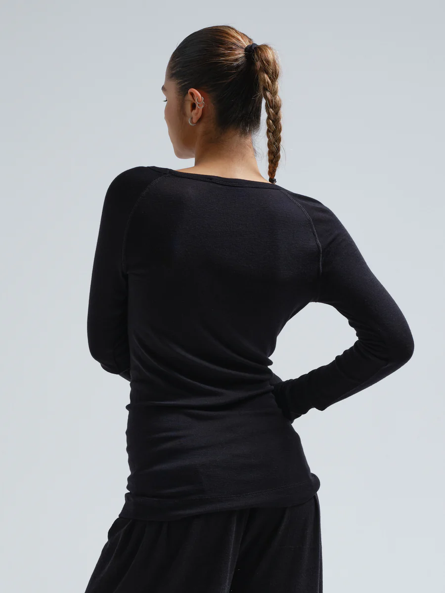 WOOLEN JADE TOP IN BLACK