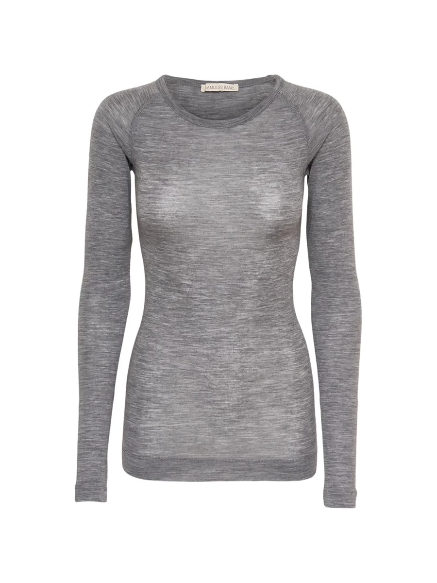 WOOLEN JADE TOP IN GREY