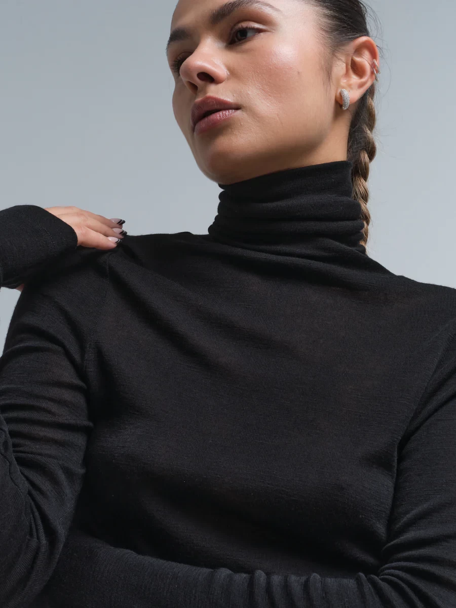 WOOLEN LOLA TOP IN BLACK