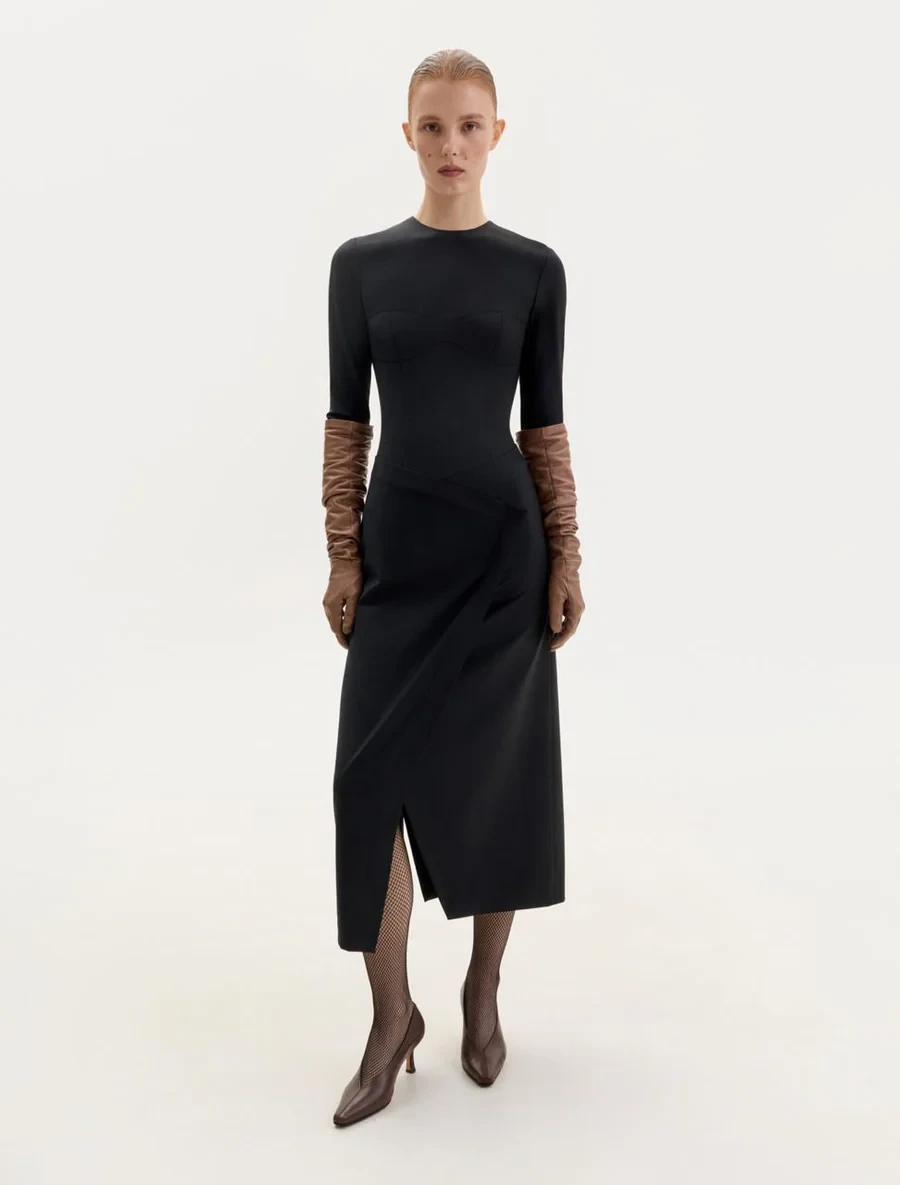 WRAP DRESS IN BLACK