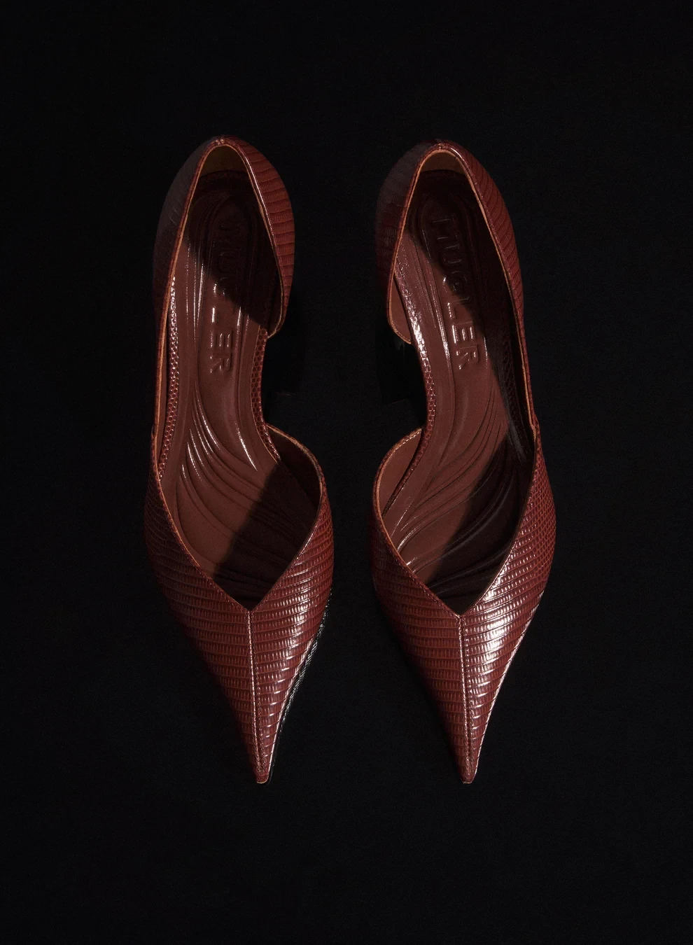 DARK BROWN LEATHER FANG 55 PUMP