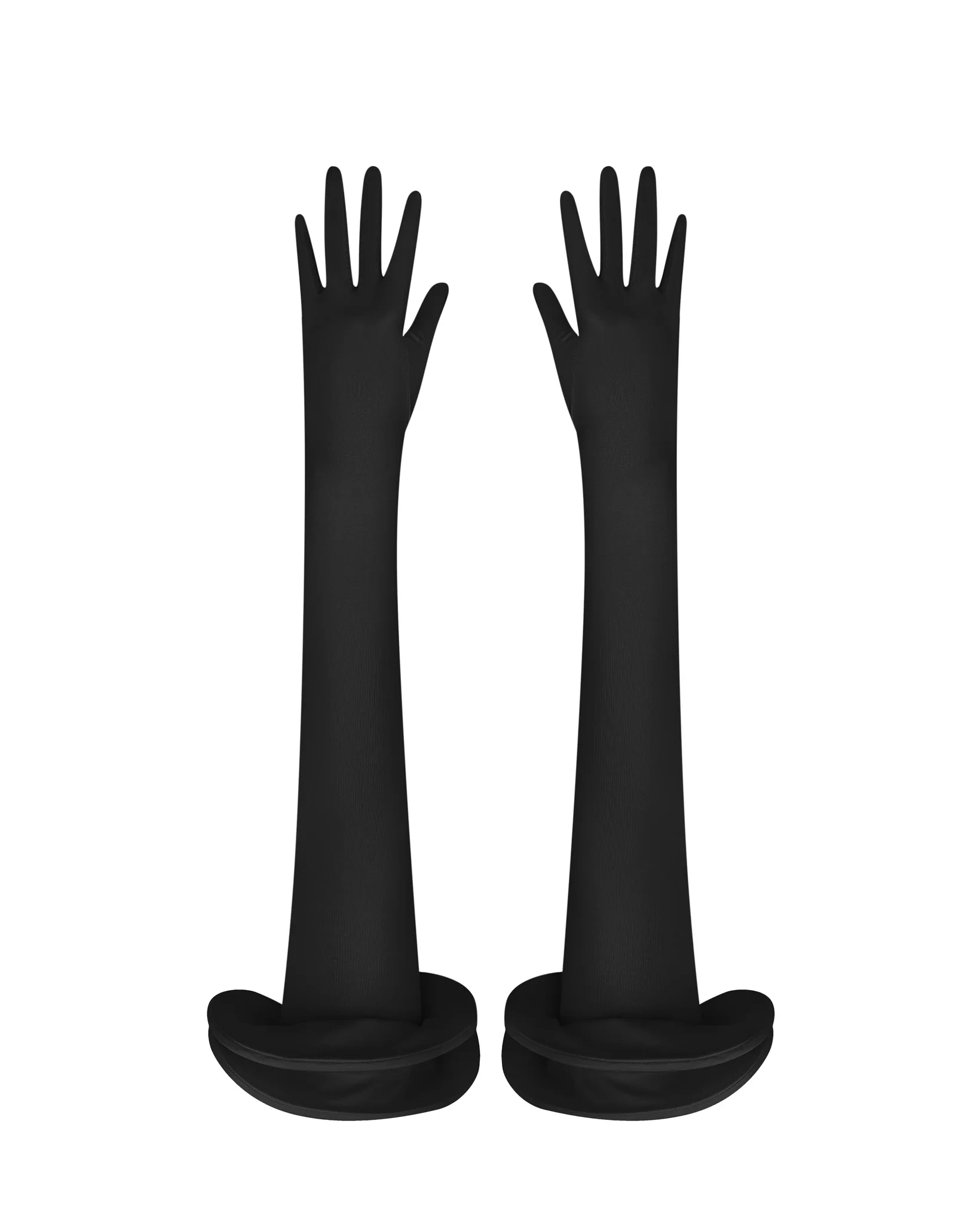 FLOUNCED STRETCH GLOVES MIDNIGHT BLACK