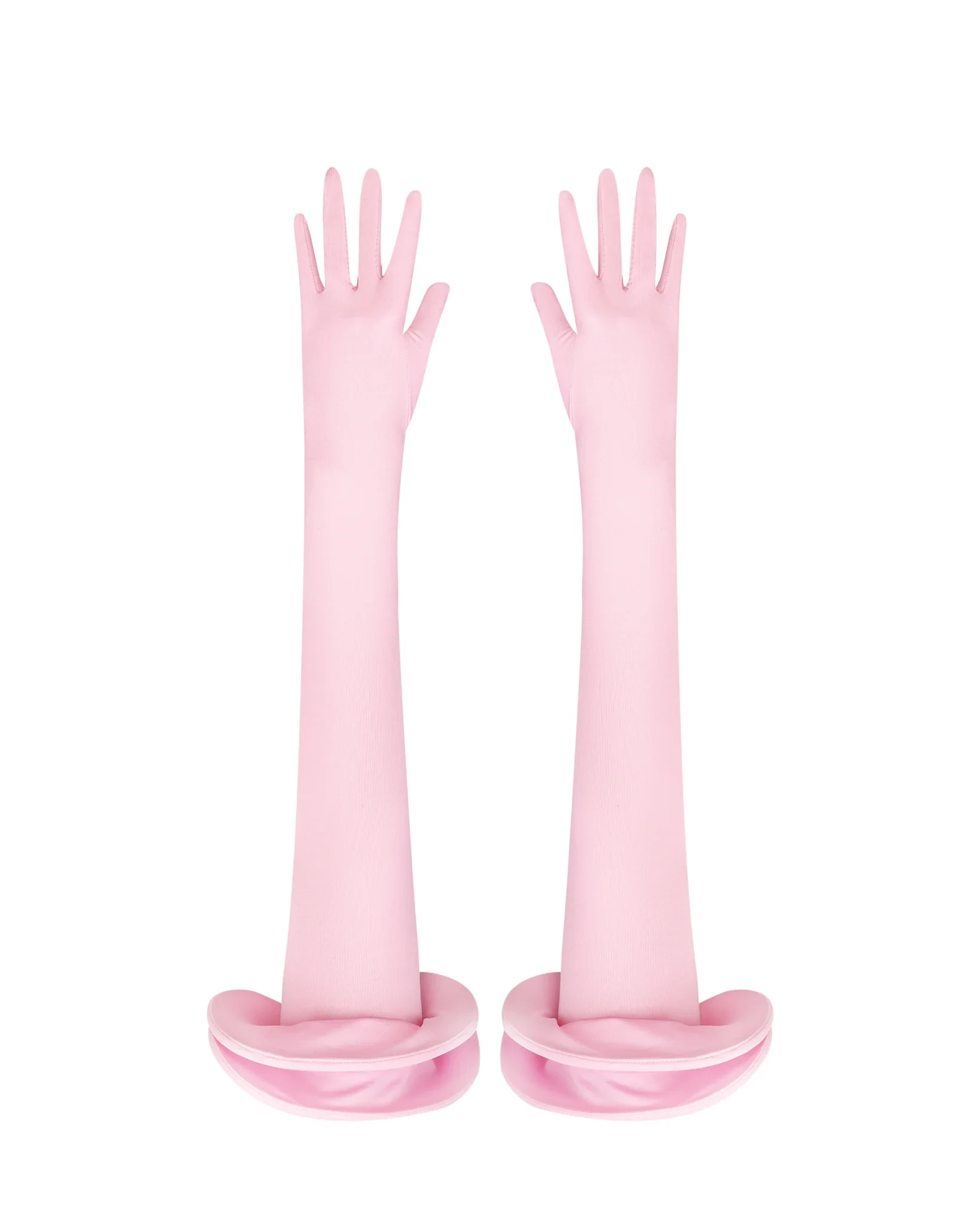 FLOUNCED STRETCH GLOVES PINK BLOSSOM