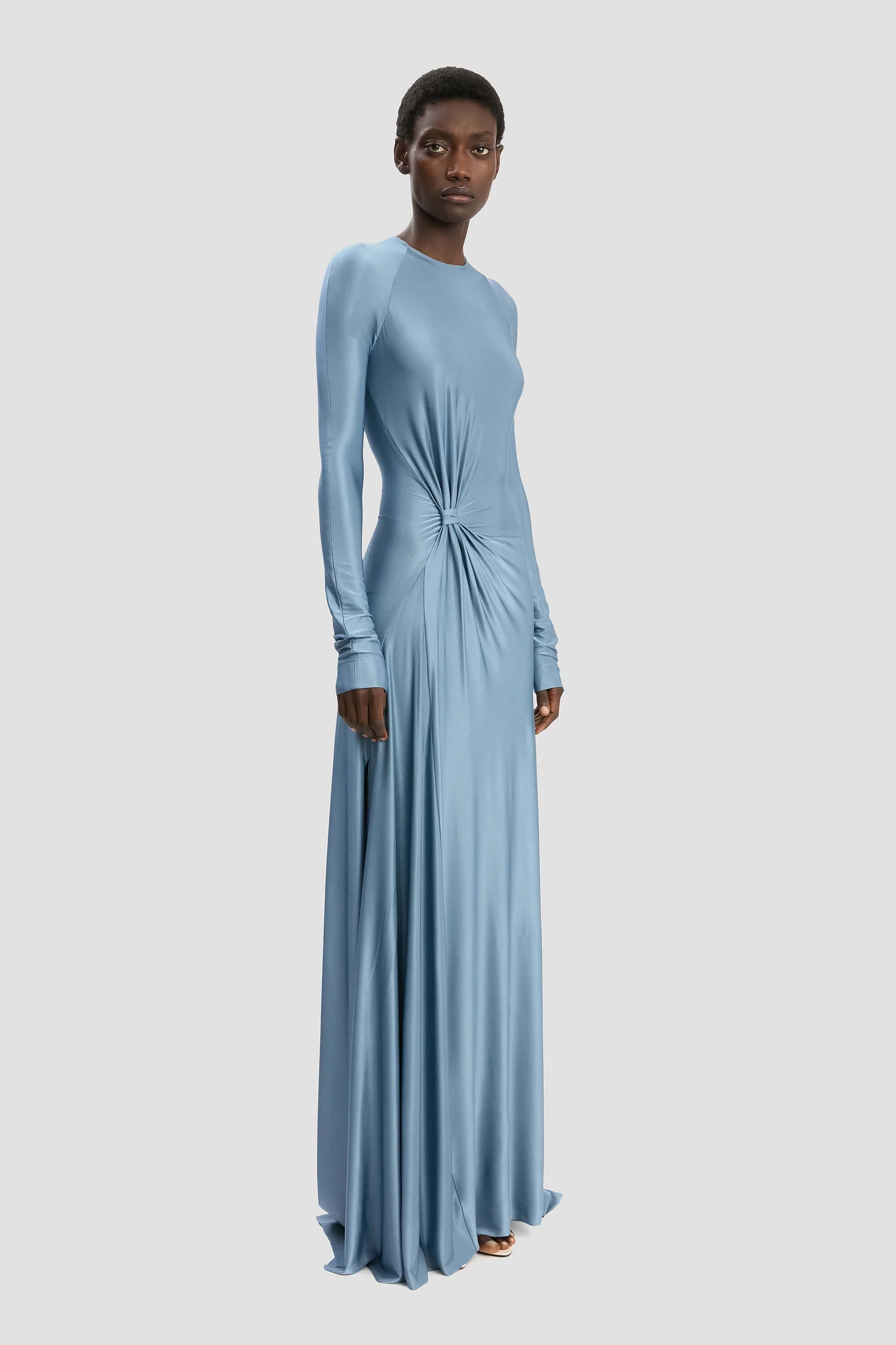 LONG SLEEVE TWIST DETAIL GOWN 