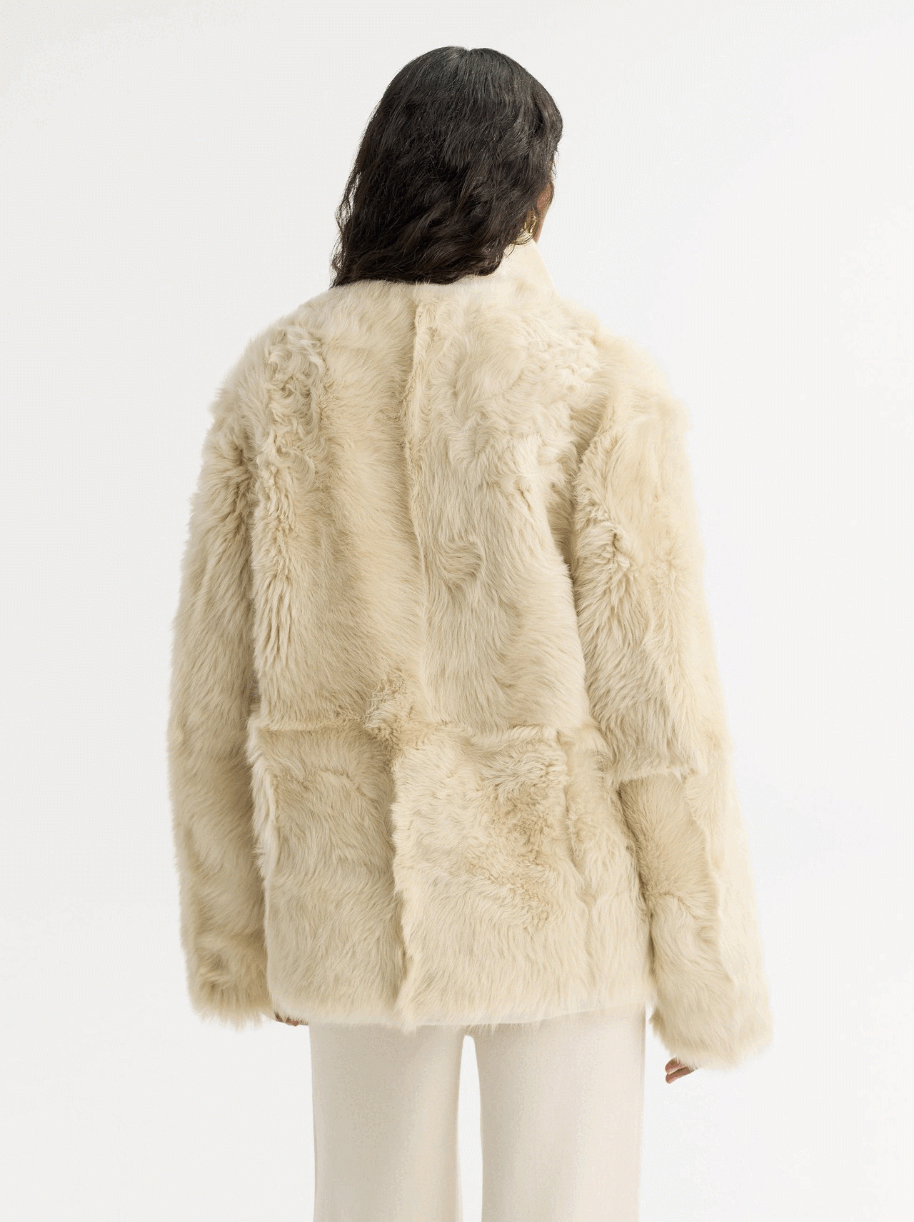 SHEARLING JACKET IN CHALK