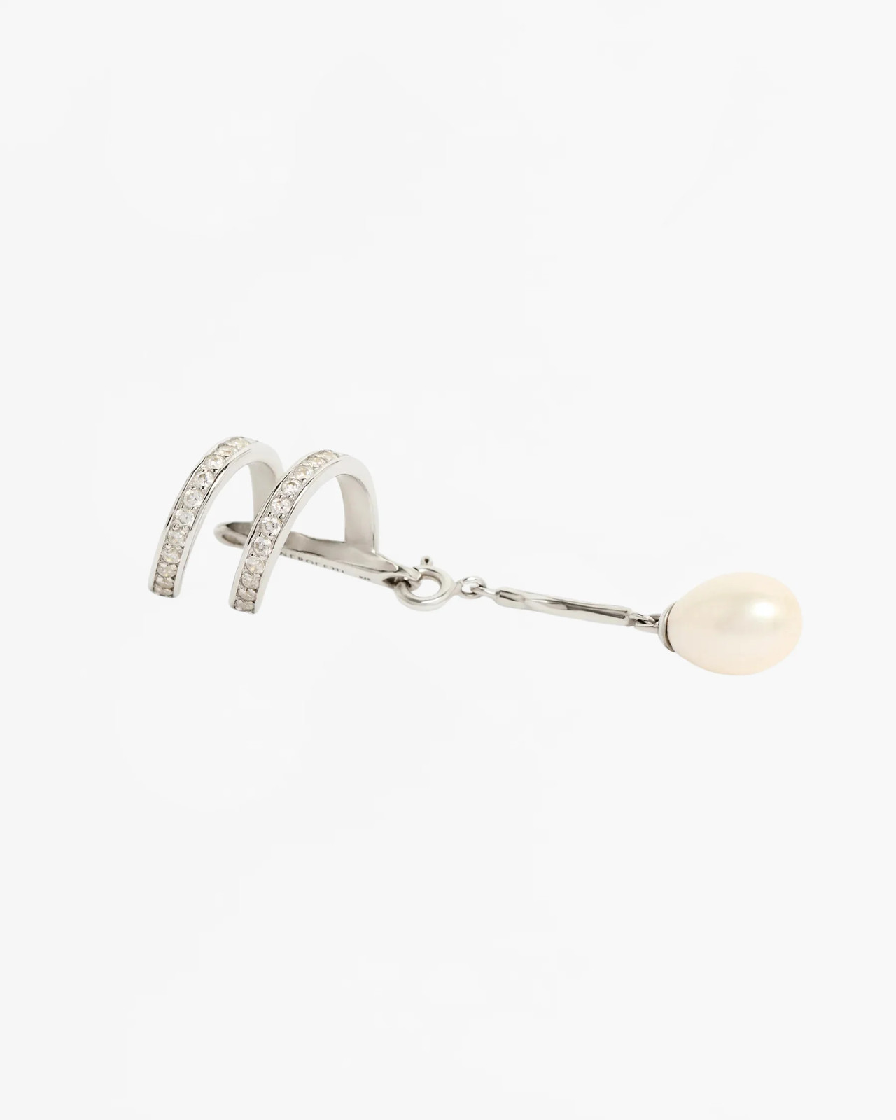 ENCRUSTED SPIRAL PEARL DROP EAR CUFF S.RIGHT RH